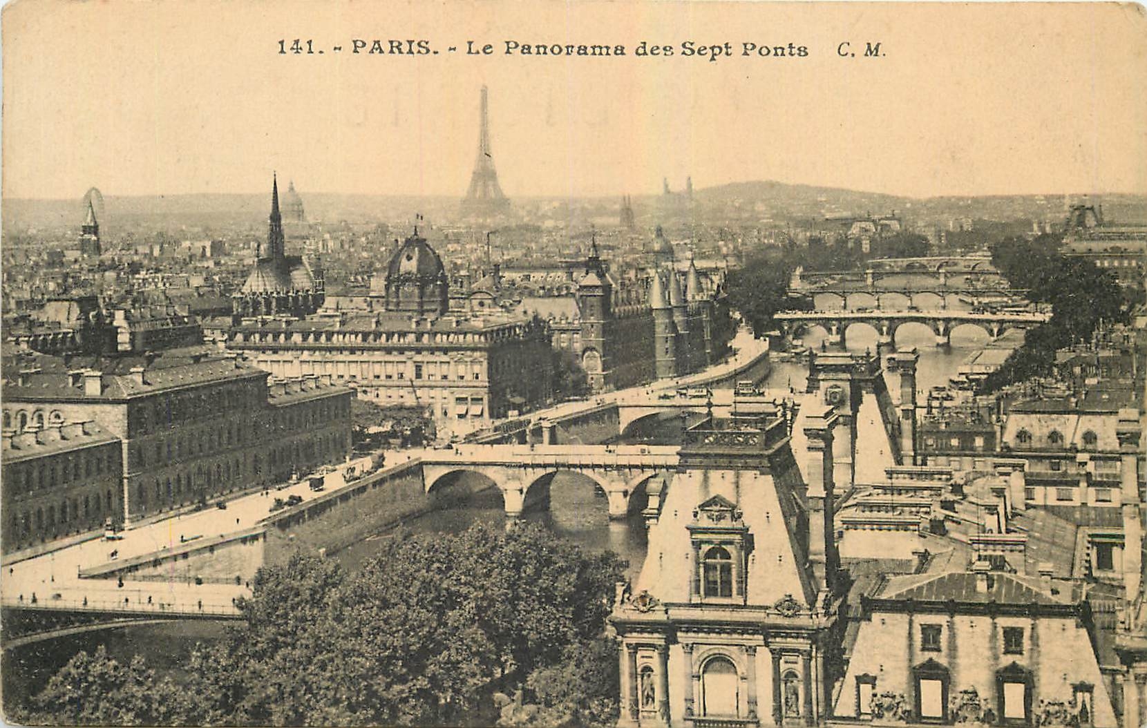 CPA Paris Le Panorama des Sept Ponts 