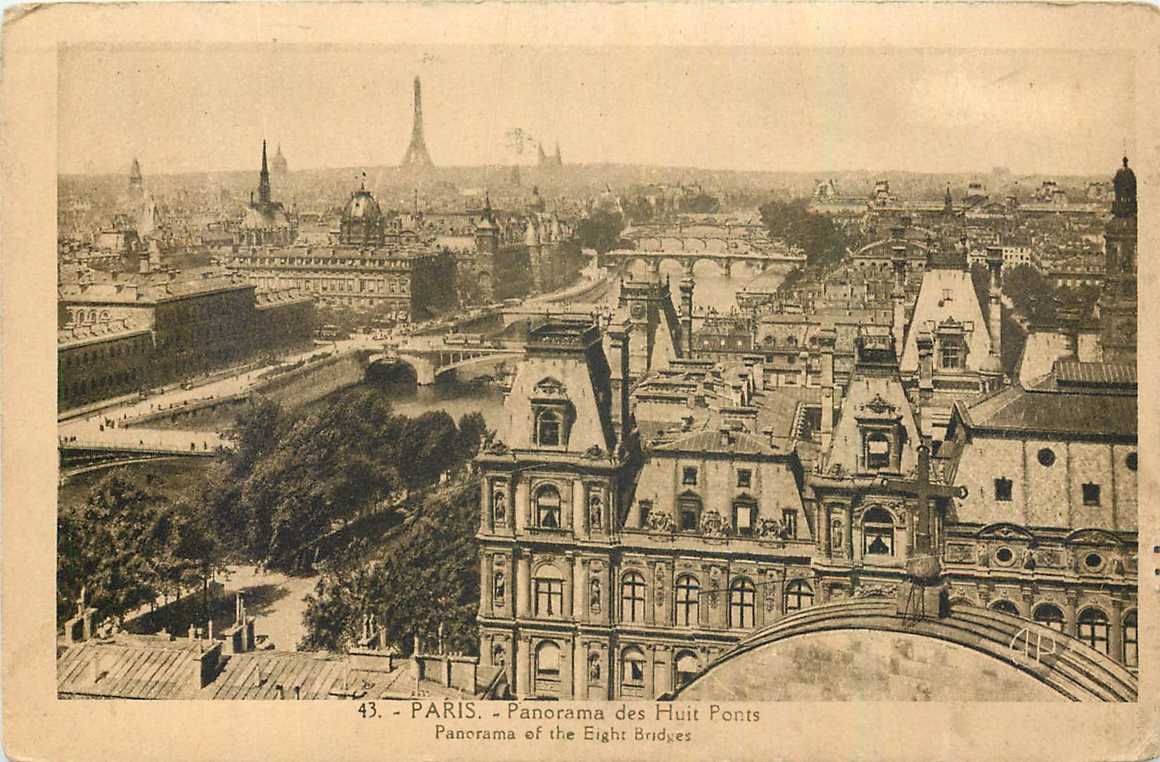 CPA Paris Panorama des Huit Ponts 