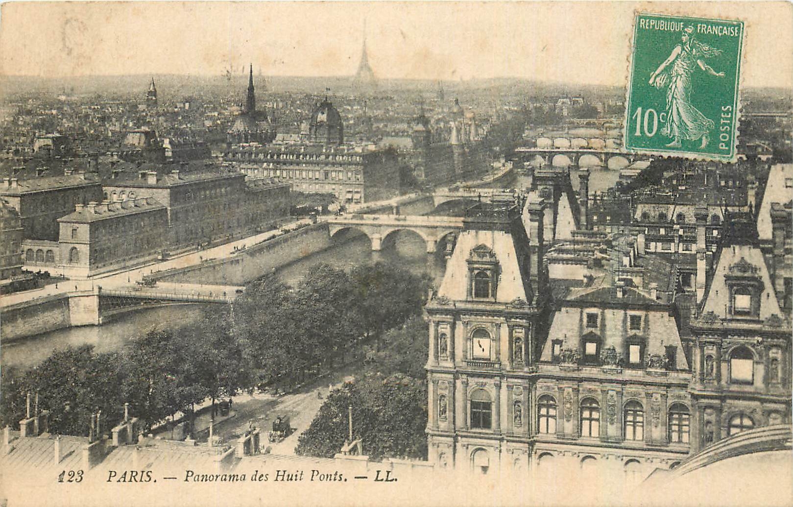 CPA Paris Panorama des Huit Ponts 