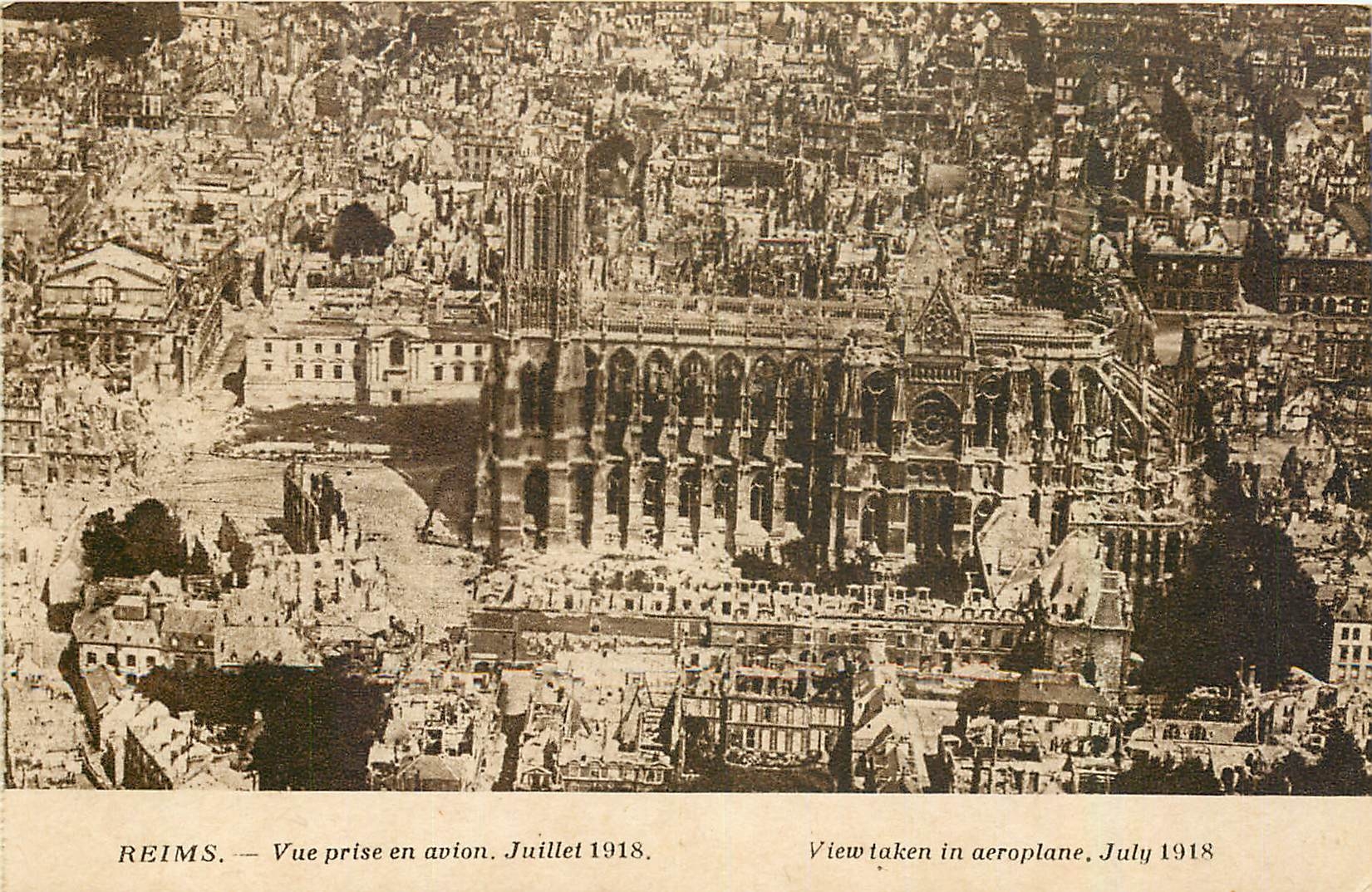 CPA Reims Vue prise en avion 