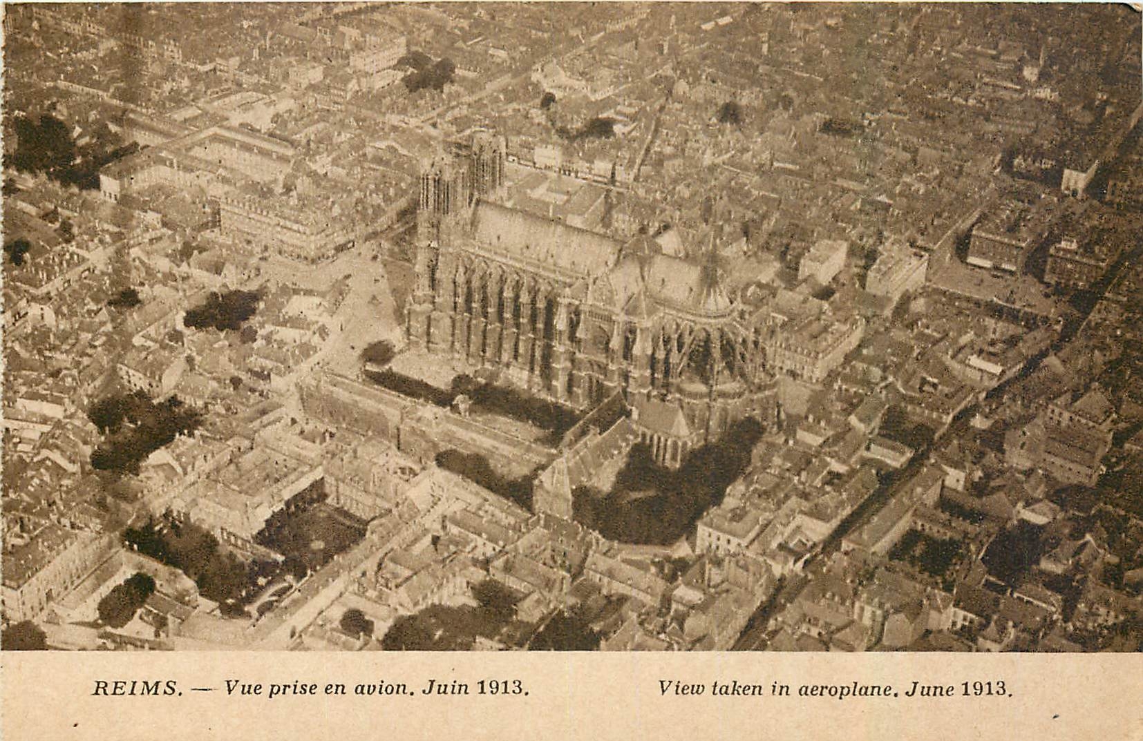 CPA Reims Vue prise en avion 