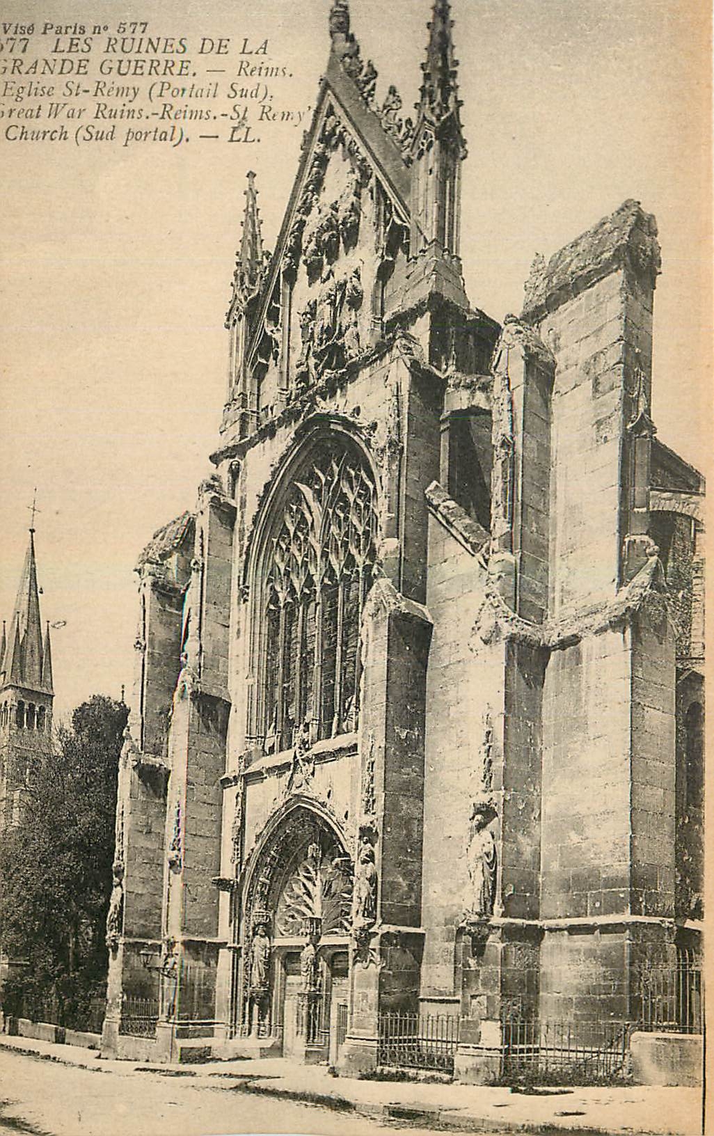 CPA Les Ruines de la Grande Guerre Reims Eglise St Remy