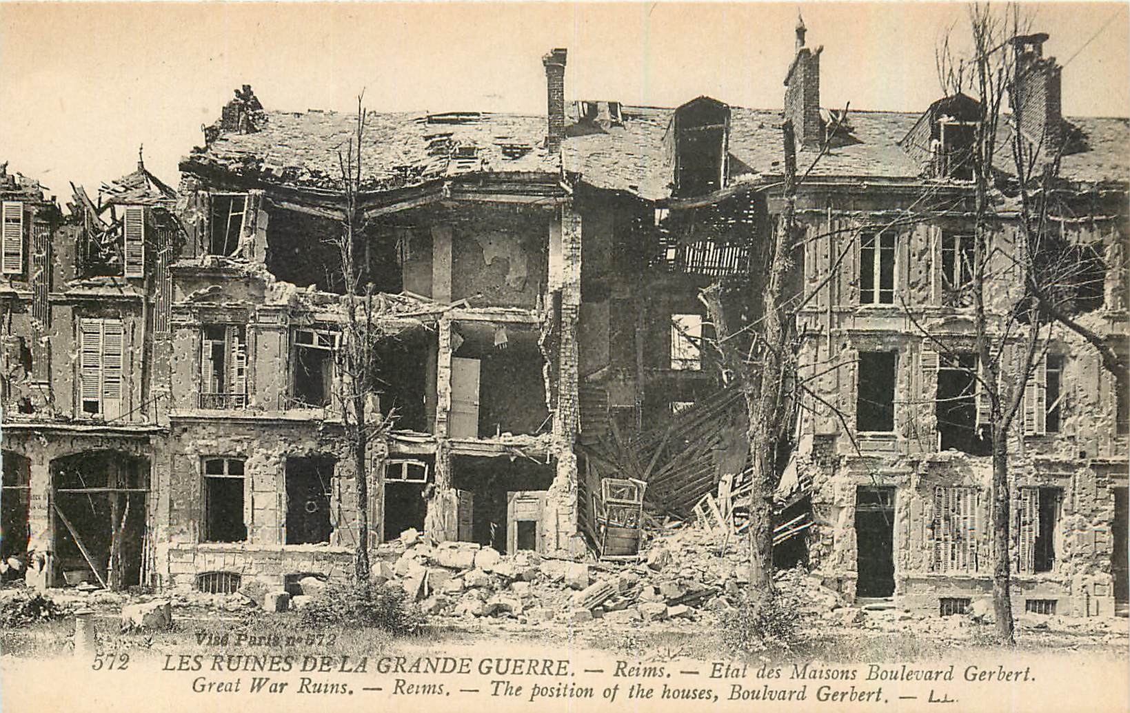 CPA Les Ruines de la Grande Guerre Reims Etat des Maisons Boulevard Gerbert