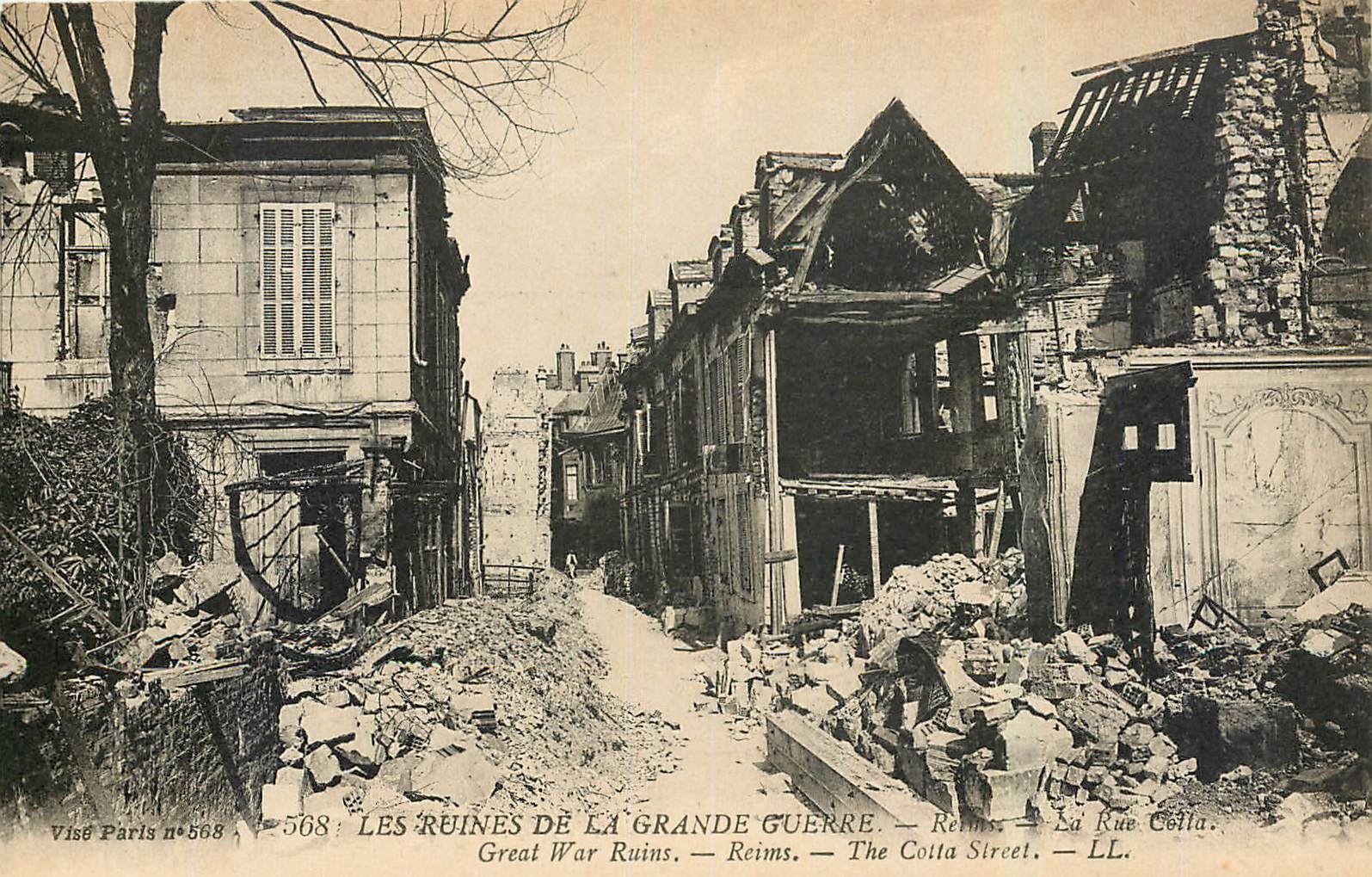 CPA Les Ruines de la Grande Guerre Reims la Rue Cotta 