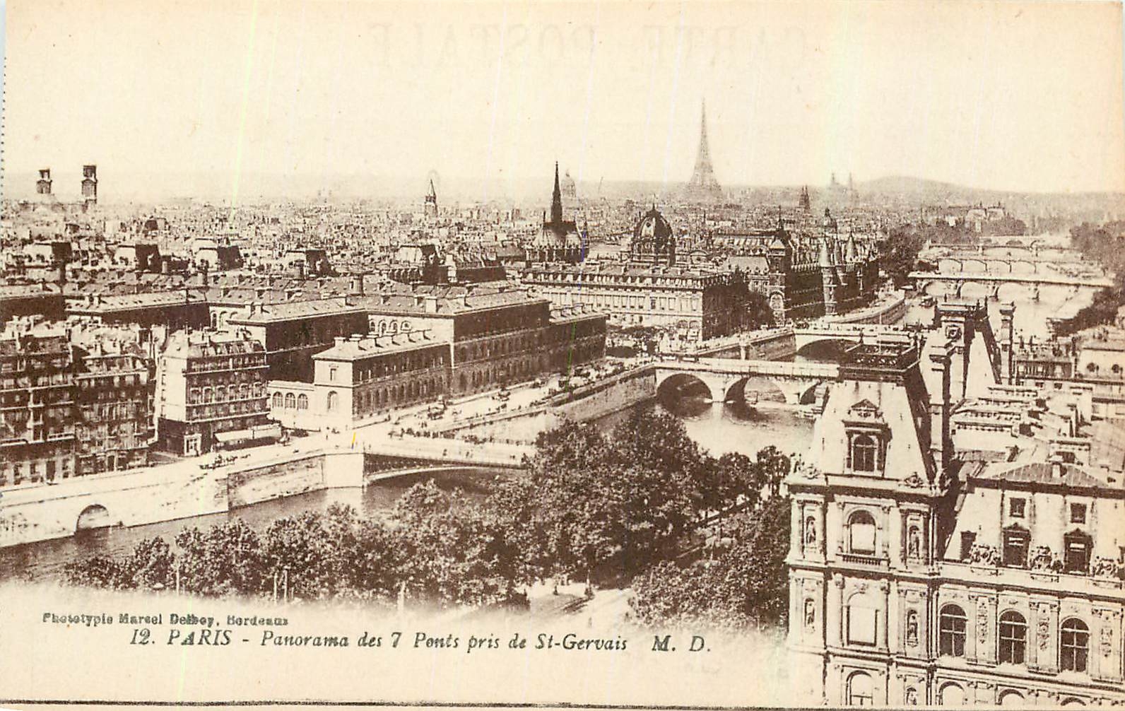 CPA Paris Panorama des 7 Ponts pris de St Gervais