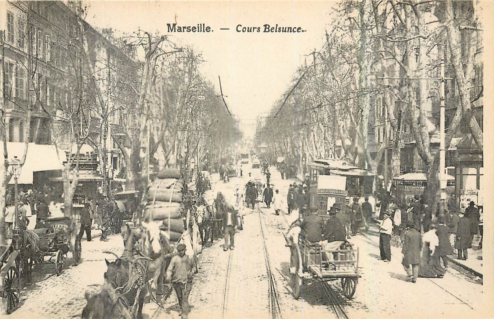 CPA Marseille Cours Belsunce Attelages