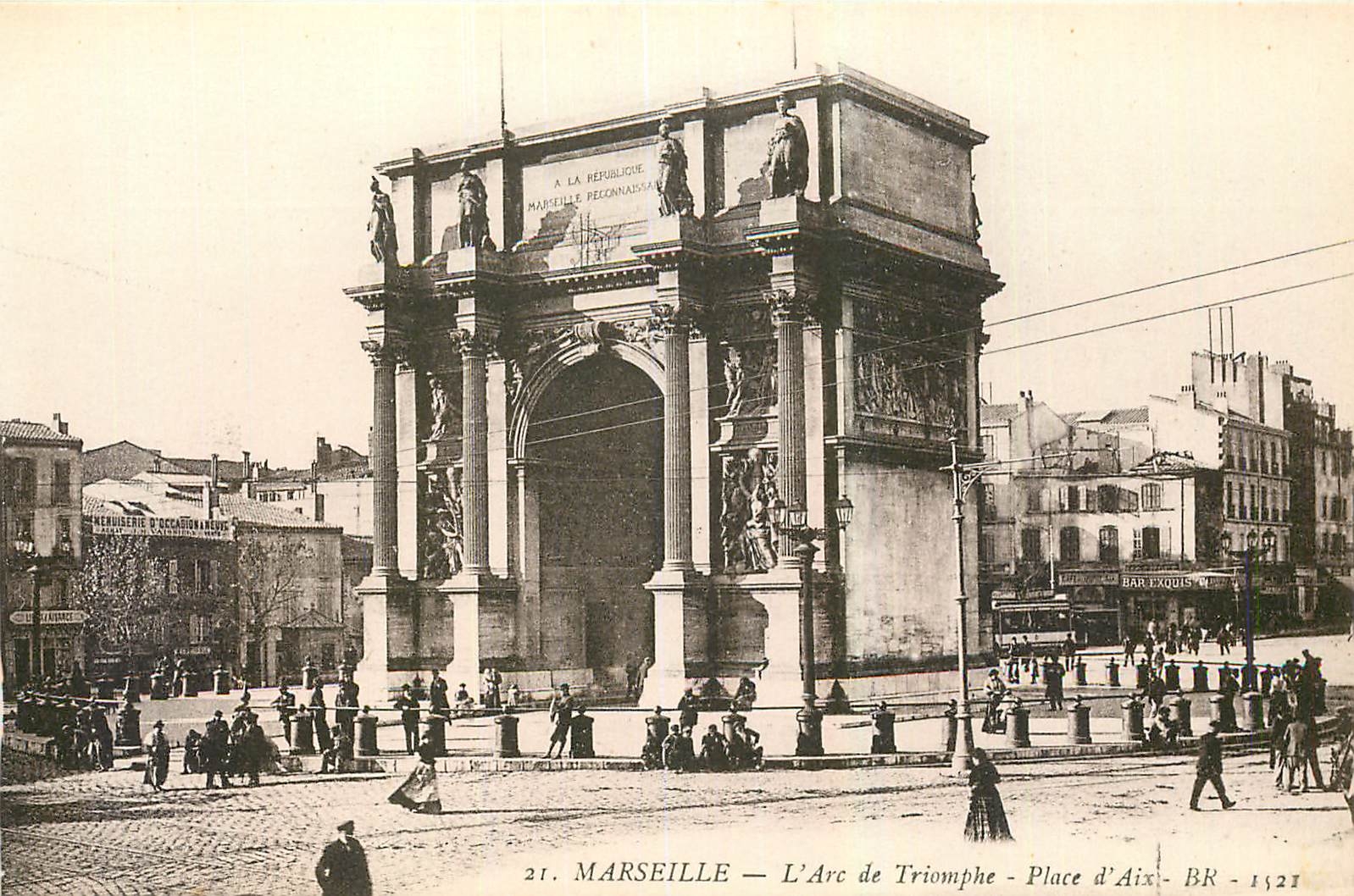 CPA Marseille L'Arc de Triomphe Place d'Aix