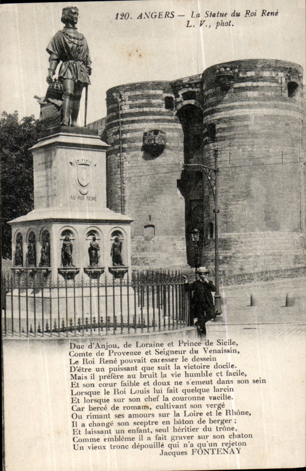 Angers CPA the castle Statue of king Rene