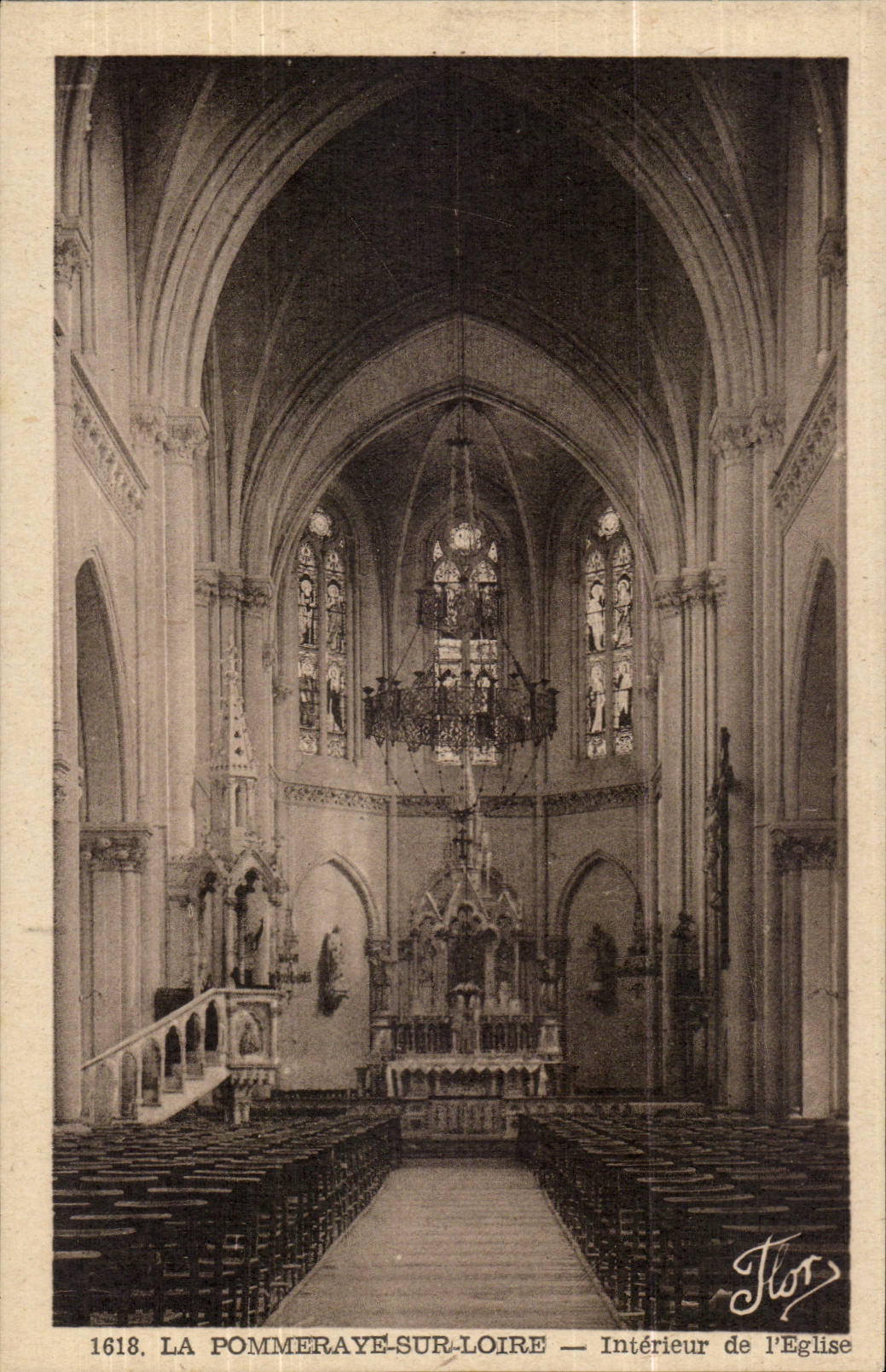 Interior Pommeraye CPA of the church