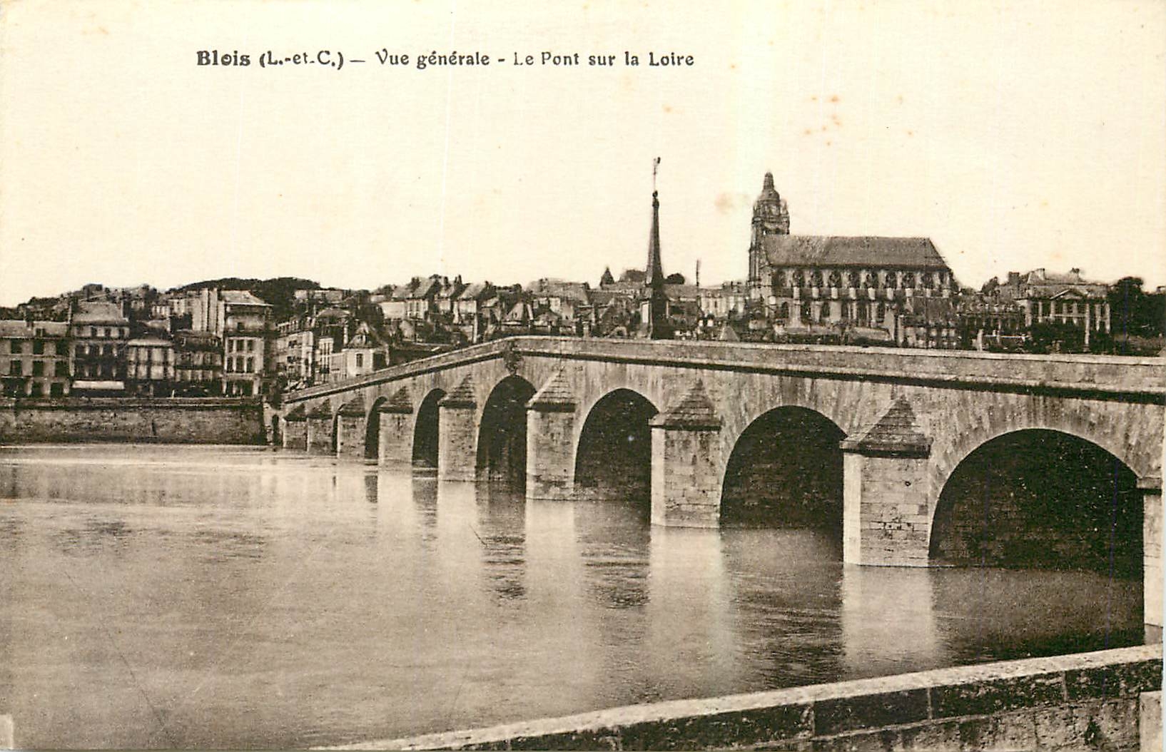 CPA Blois L et C Vue generale Le Pont sur la Loire