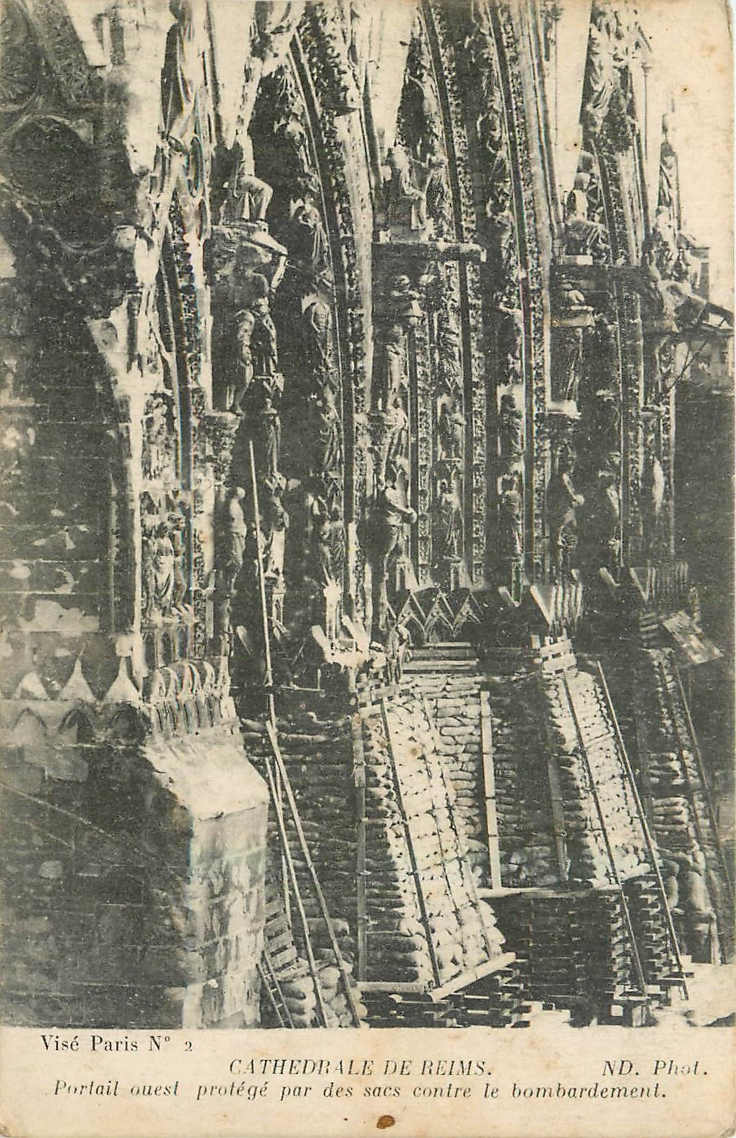 CPA Cathedrale de Reims Portrait ouest 