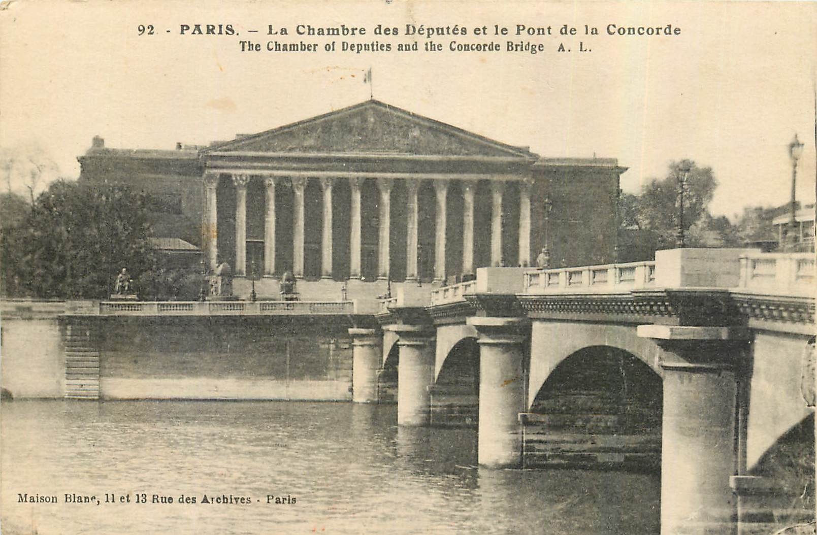 CPA Paris La Chambre des Deputes et le Pont de la Concorde