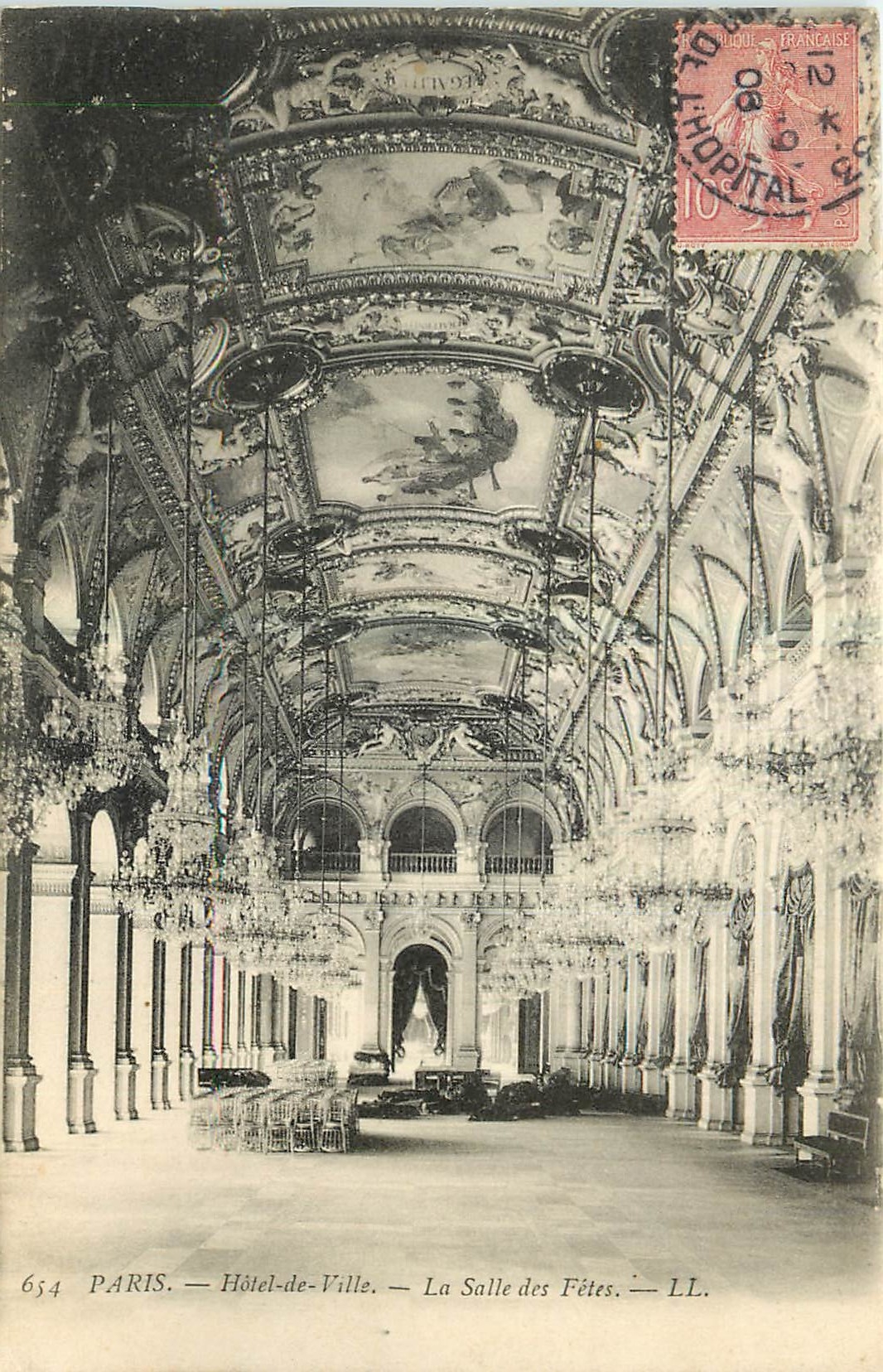 CPA Paris Hotel de Ville La Salle des Fetes 