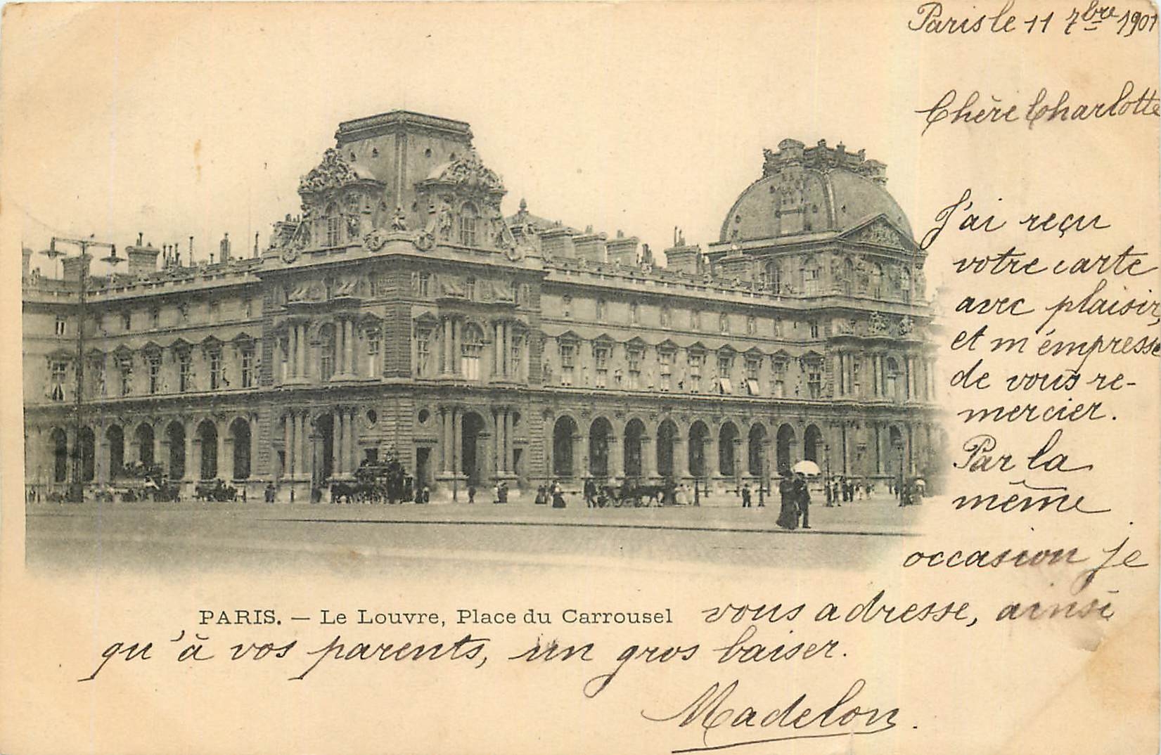 CPA Paris Le Louvre Place du Carrousel 