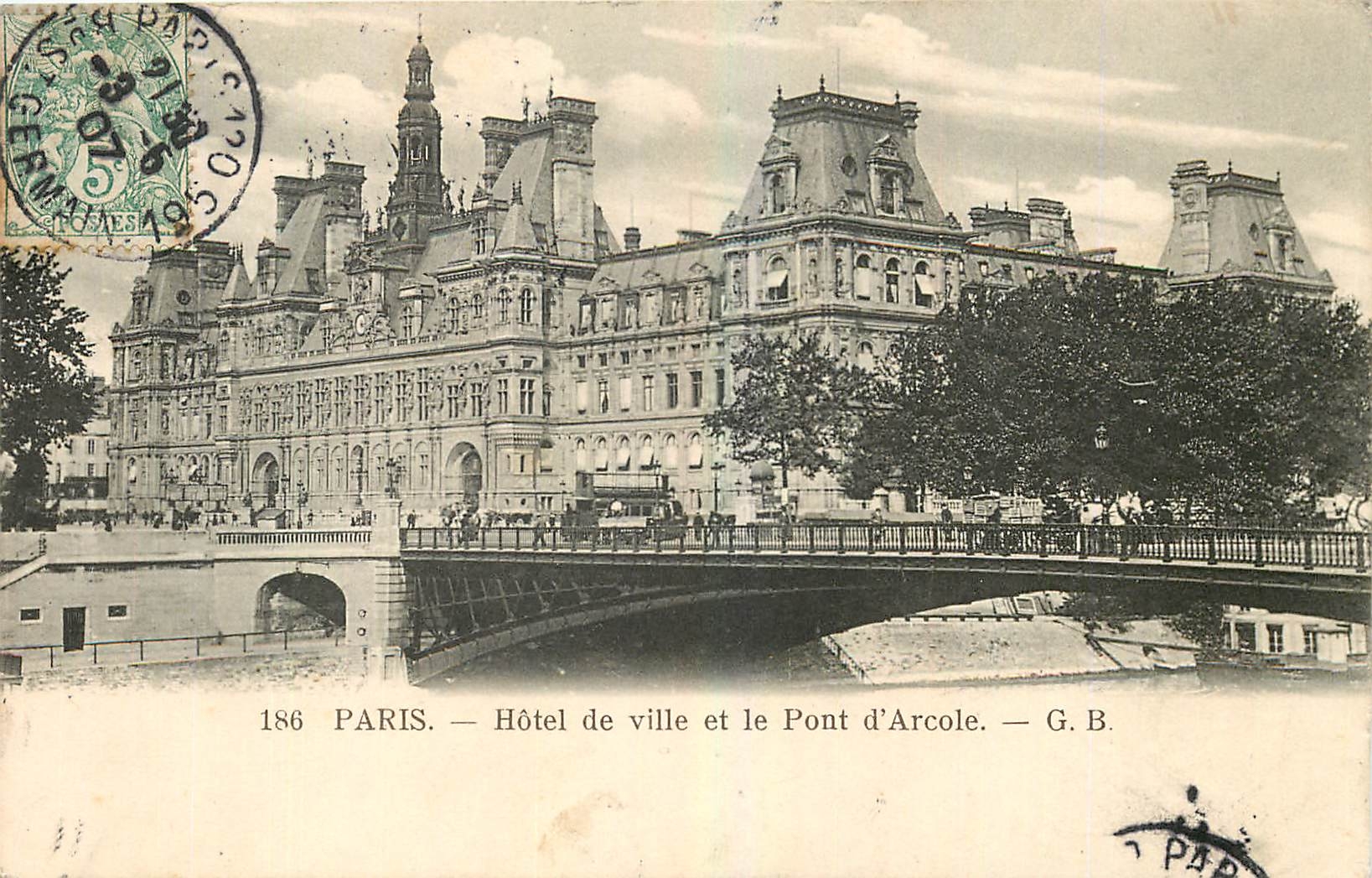 CPA Paris Hotel de Ville et le Pont d'Arcole
