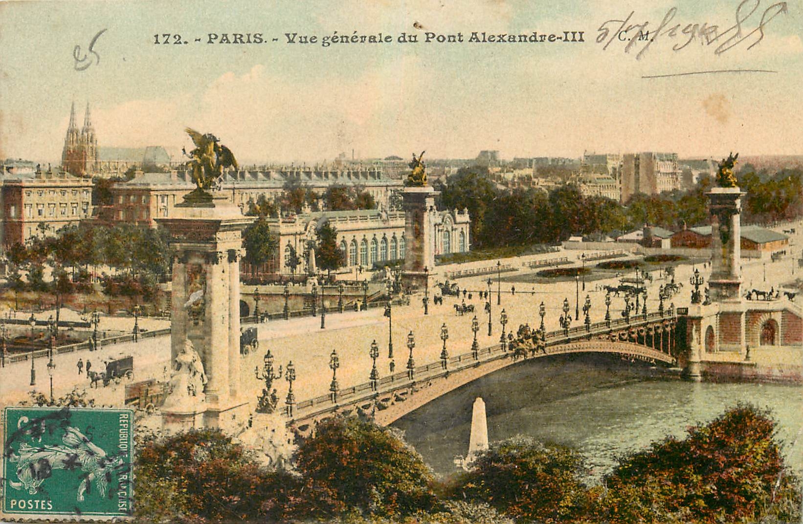 CPA Paris Vue generale du Pont Alexandre III