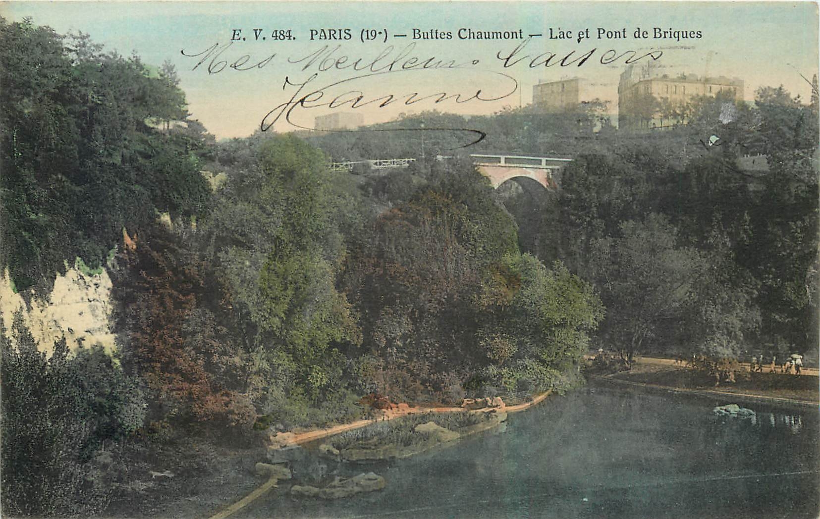 CPA Paris Buttes Chaumont Lac et Pont de Briques 