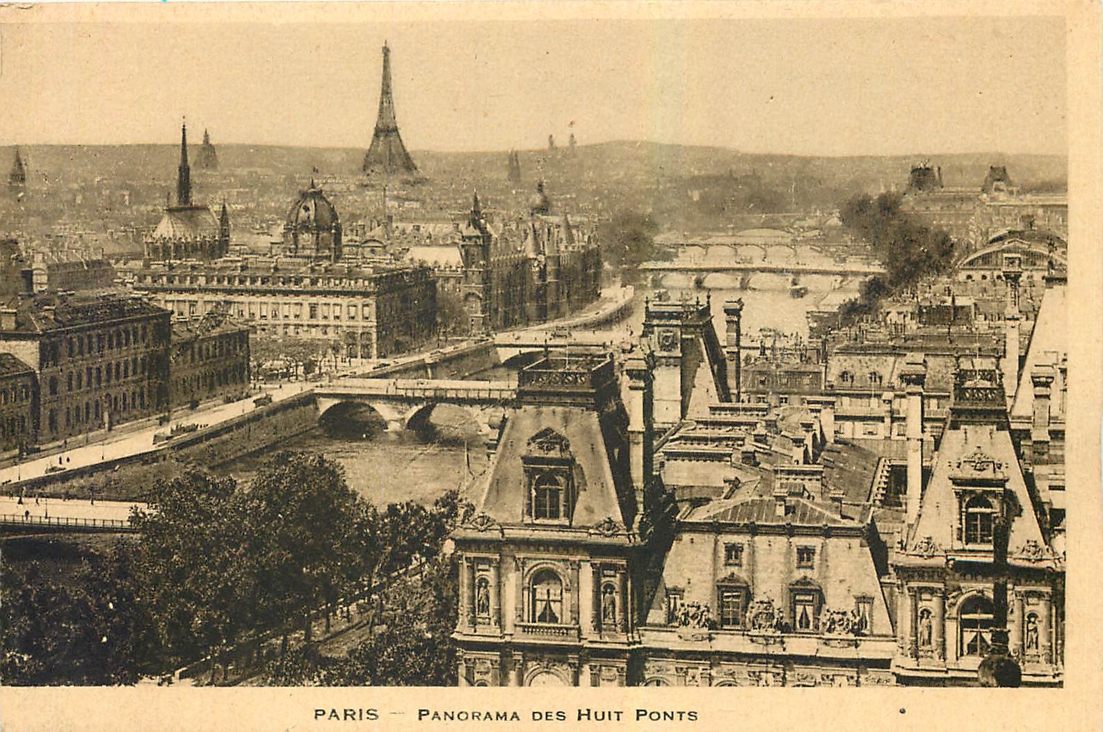 CPA Paris Panorama des Huit ponts 