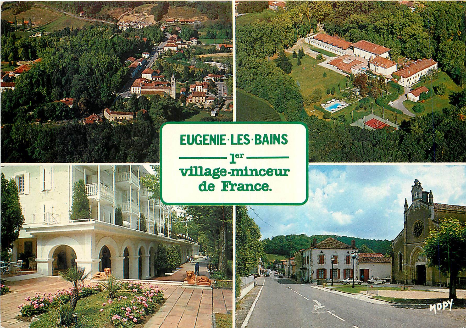 CPM La France Les Landes Touristiques Eugenie le Bains Vue generale aerienne Le Parc de l'Etablissem