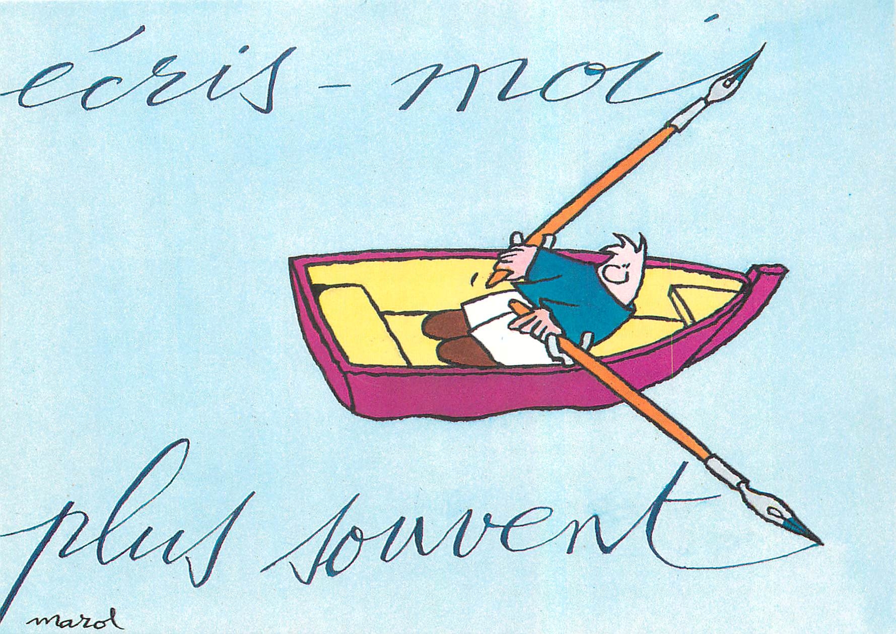 CPM Bateau Ecris Moi