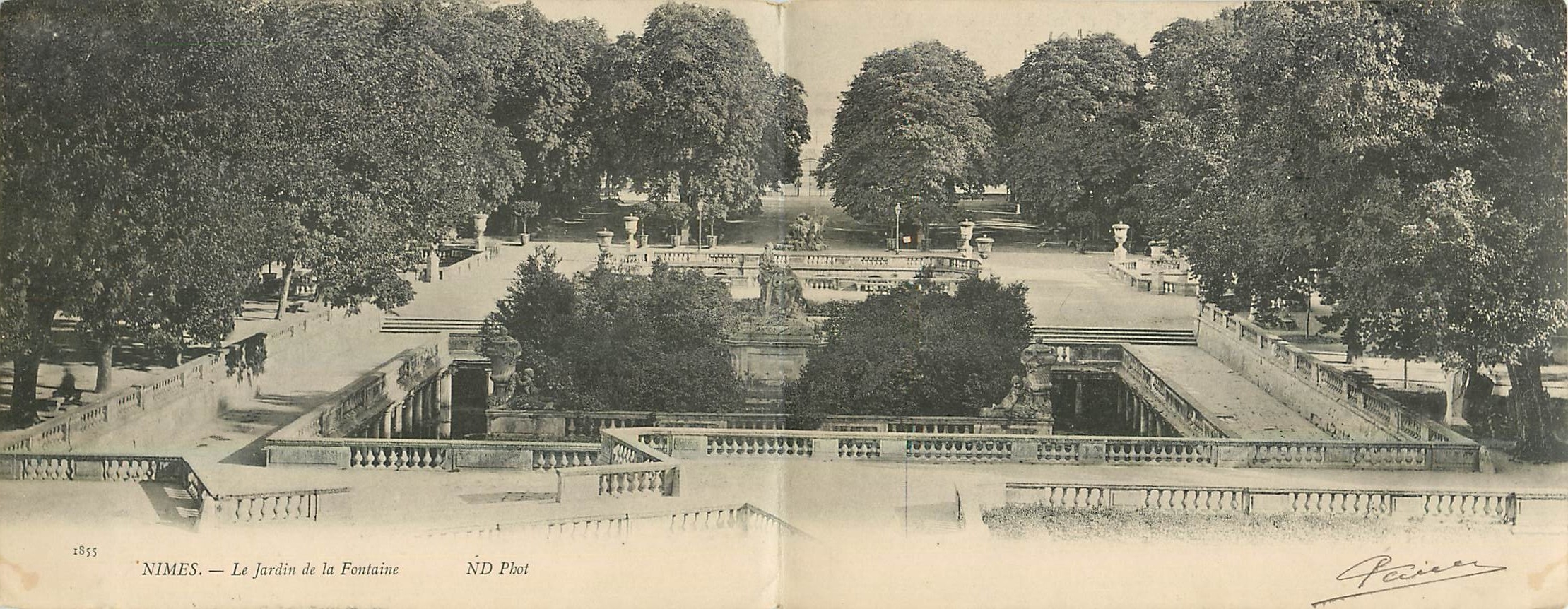 CARTE DOUBLE Nimes Le Jardin de la Fontaine 