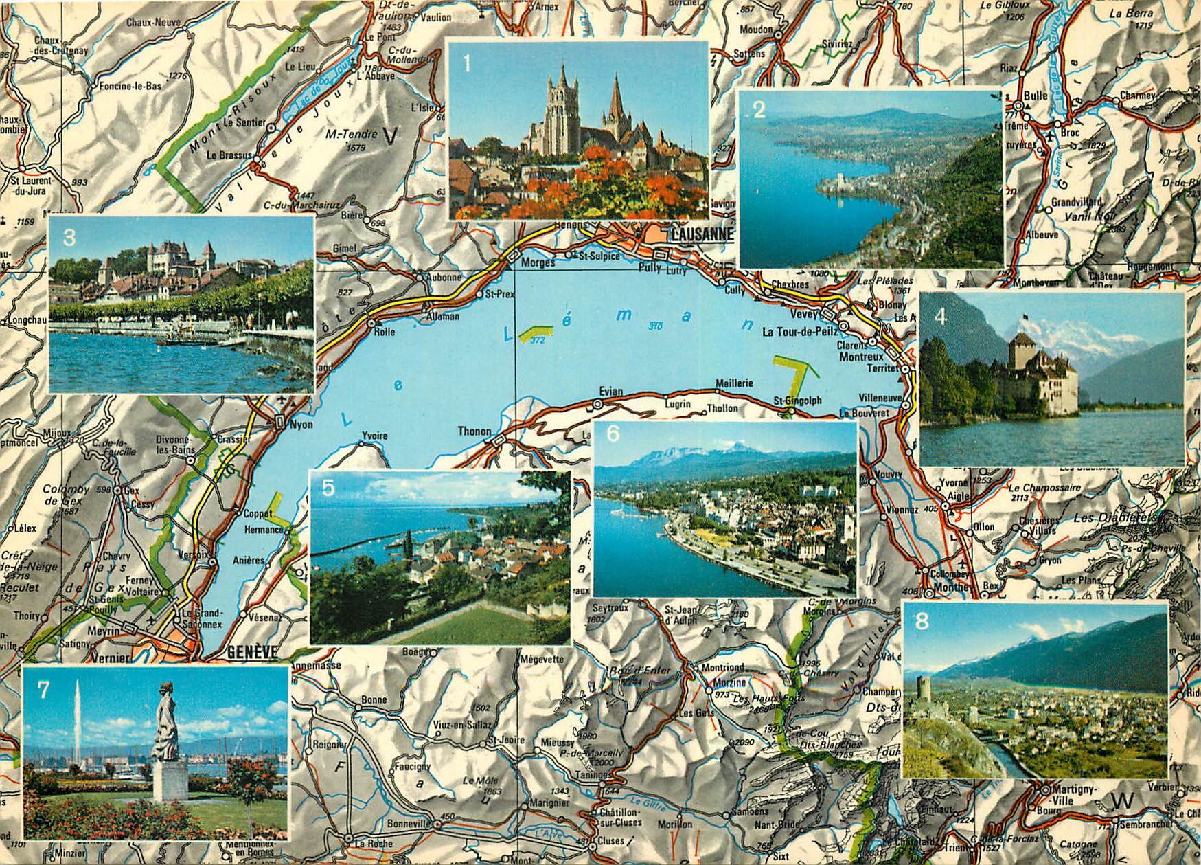 CPM Schweiz Suisse Switzerland Lac Leman Lausanne Montreux Vevey Nyon Chateau Chillon Thonon Evian G