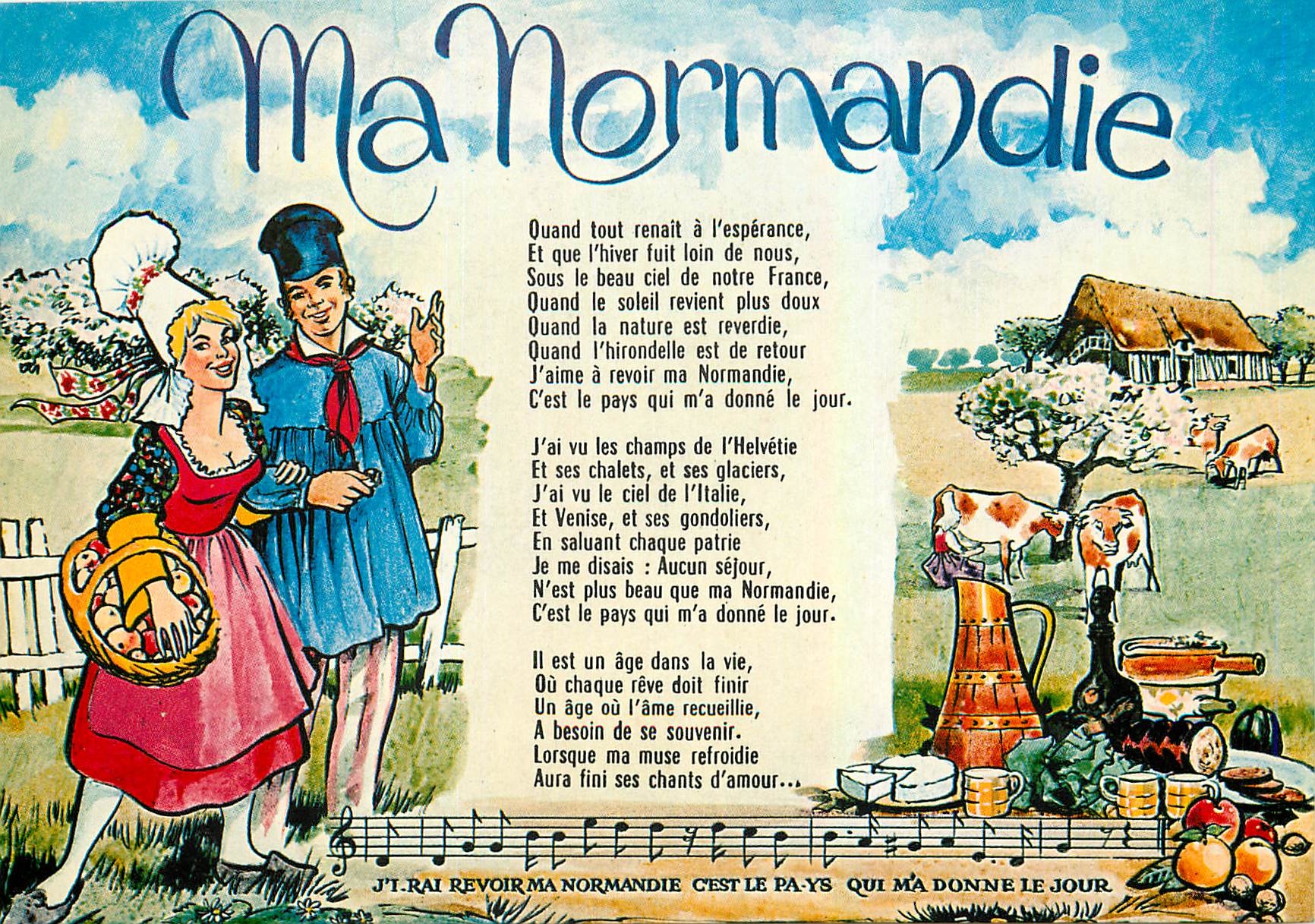 CPM Ma Normandie de Frederic Berat Poete et Compositeur