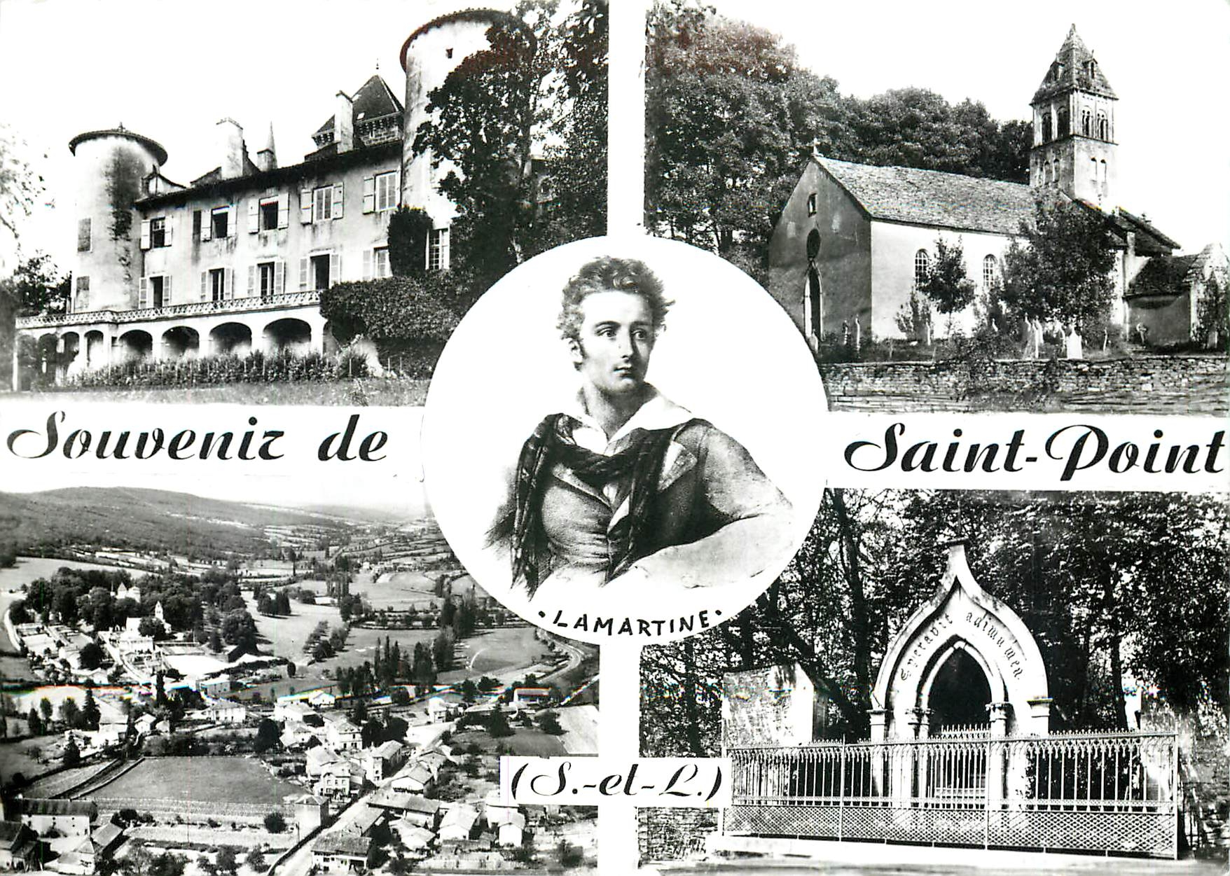 CPM Souvenir de Saint Point S et L Chateau de Lamartine Eglise Vue generale Tombeau de Lamartine