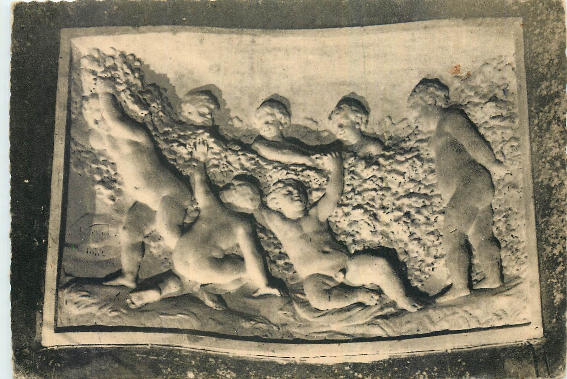 CPM Champagne pommery et Greno Reims Jeunes miraudeurs Bas relief sculpte dans la craie 