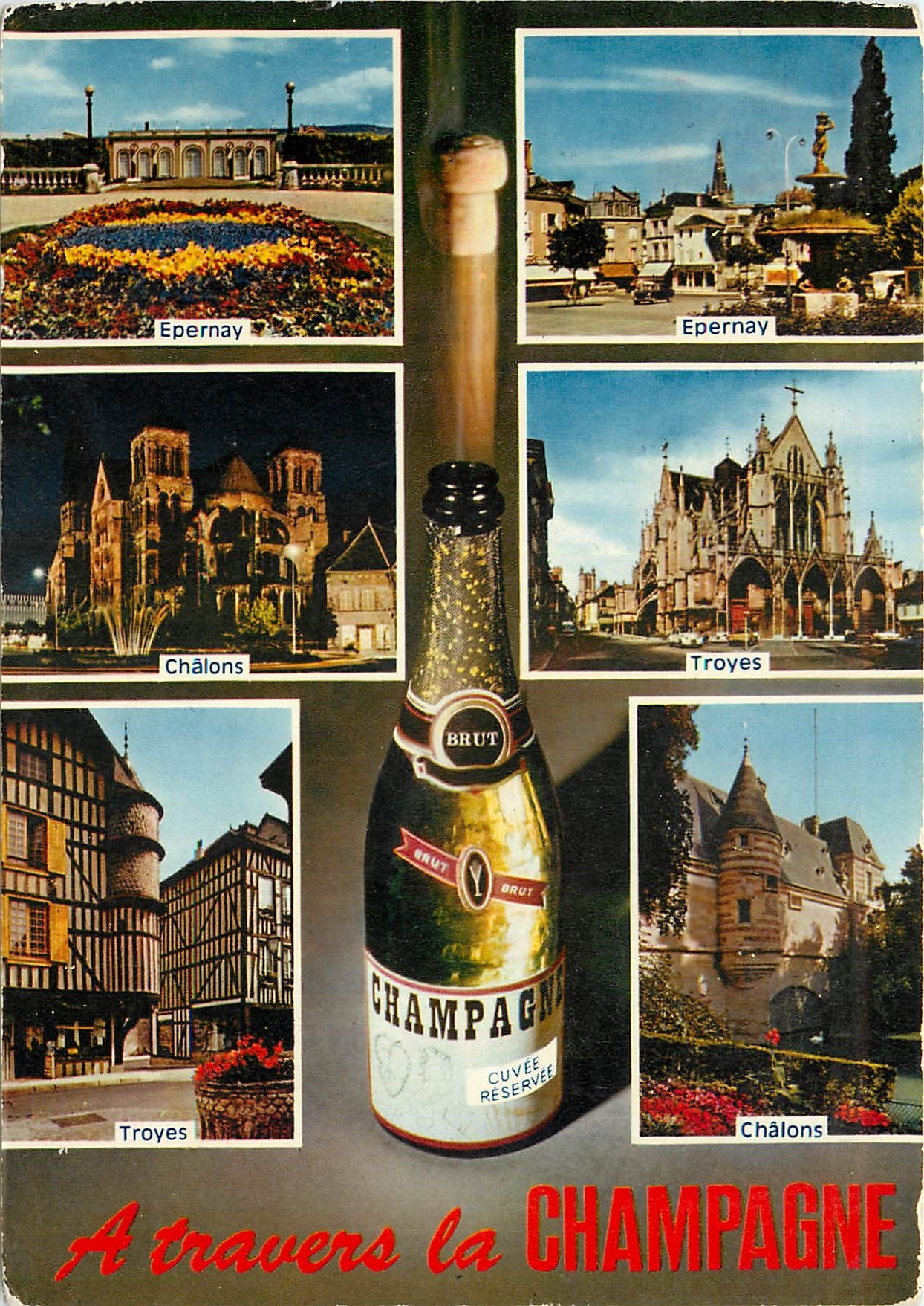 CPM Epernay l'Orangerie du Jardin Francais La Place Hugues Plomb Chalons Marne Eglise Le Jard et la