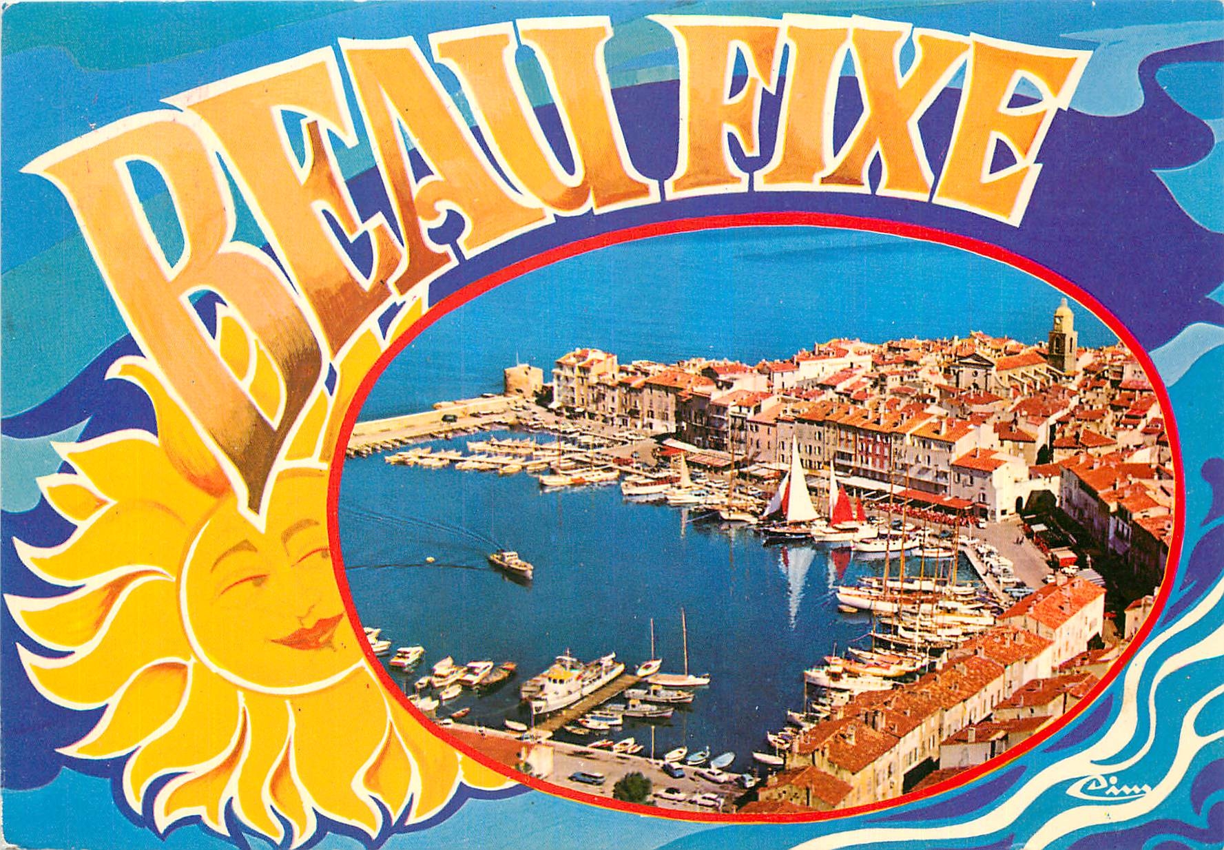 CPM Saint Tropez Var Vue panoramique aerienne du port vers l'Esterel