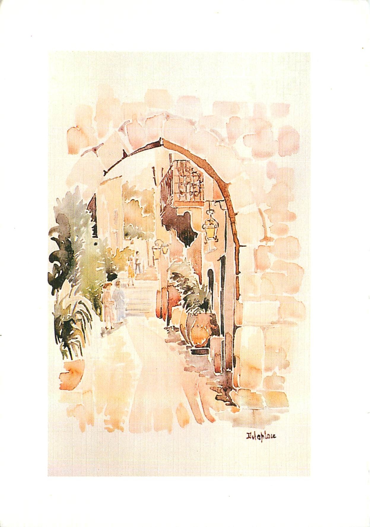 CPM Aquarelle delaplace Atelier d'Artiste La Corniche d'Azur St Aygulf Vieille Porte