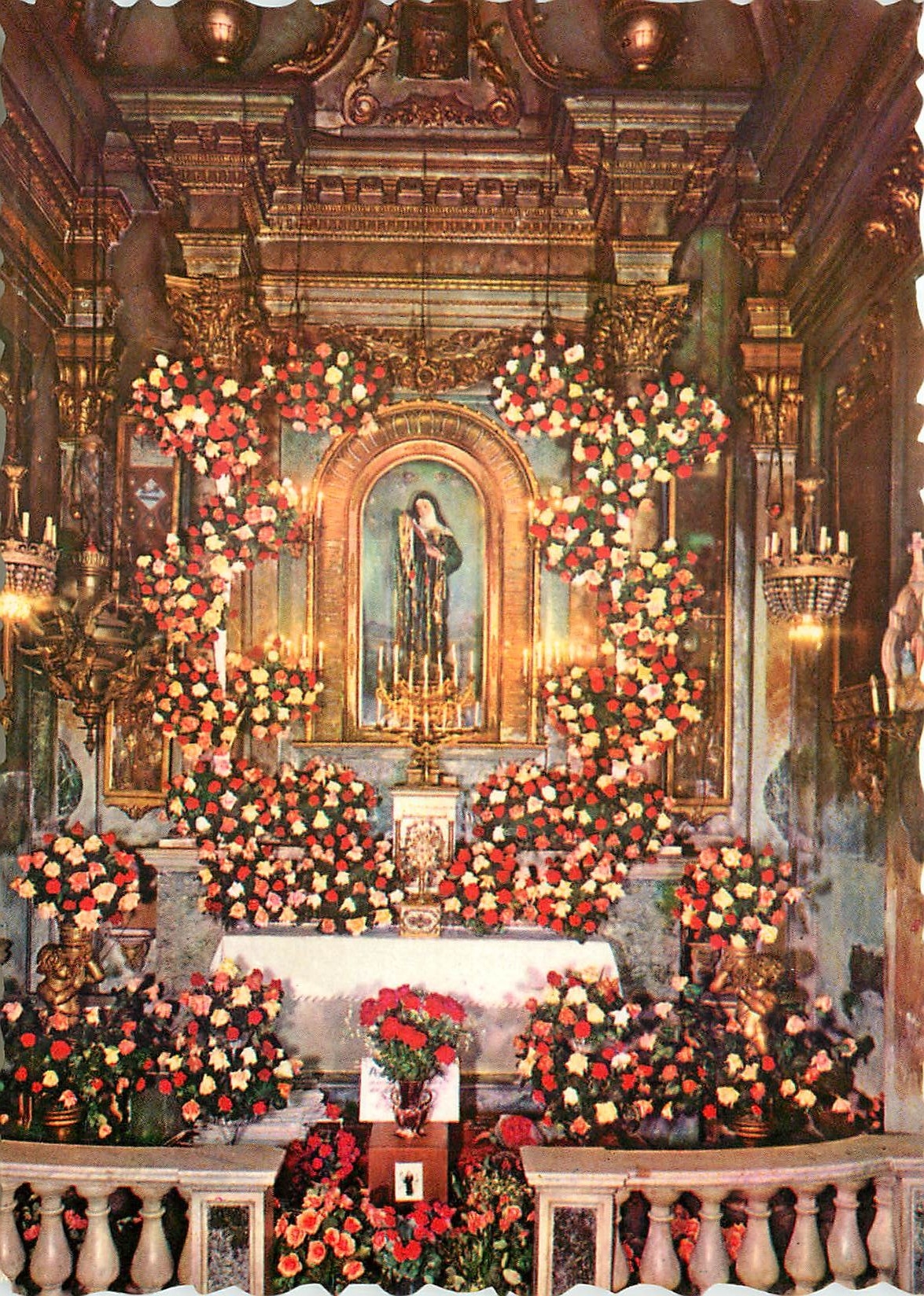 CPM Chapelle de Sainte Rita Nice Peres Oblats de la Vierge Marie Autel de Sainte Rita