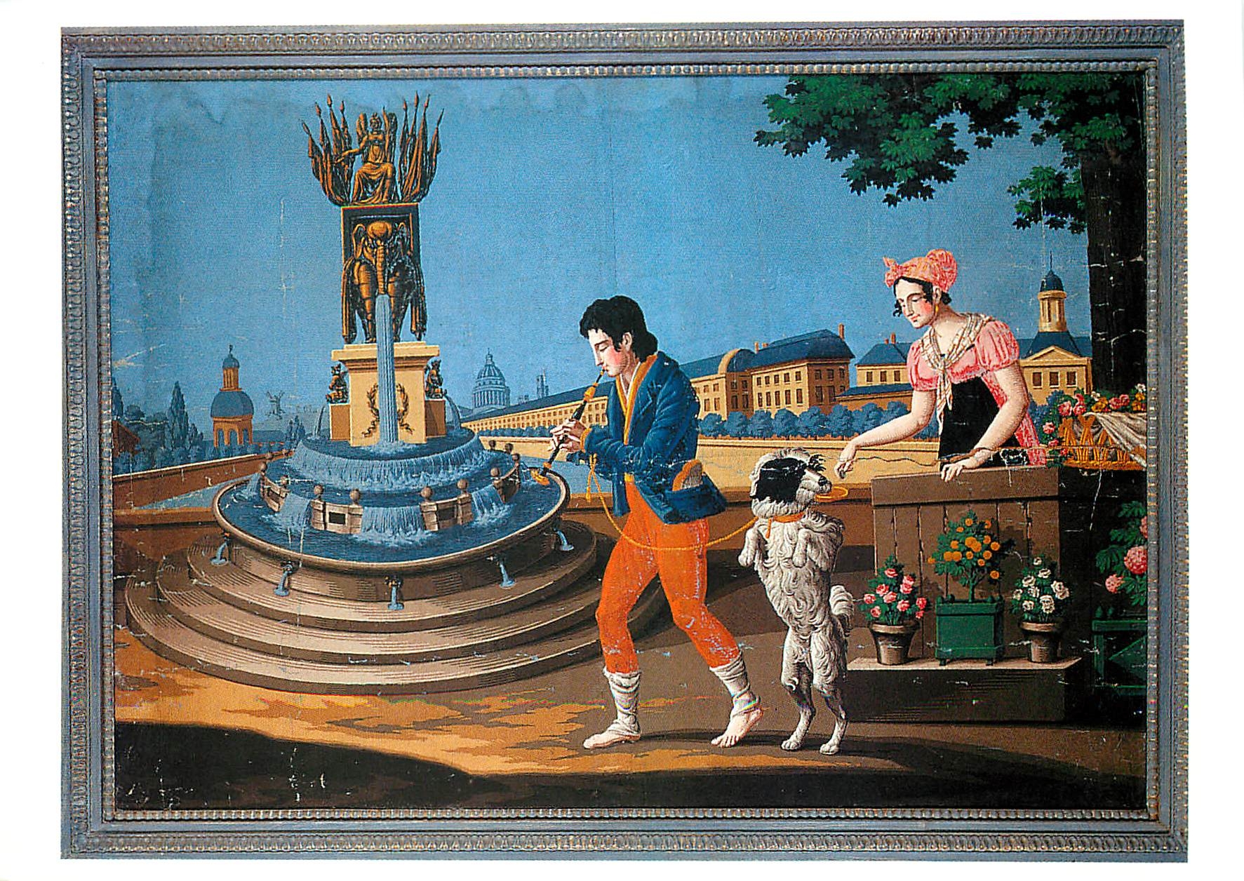 CPM La Fontaine de l'Elephant Place de la Bastille vers 1820