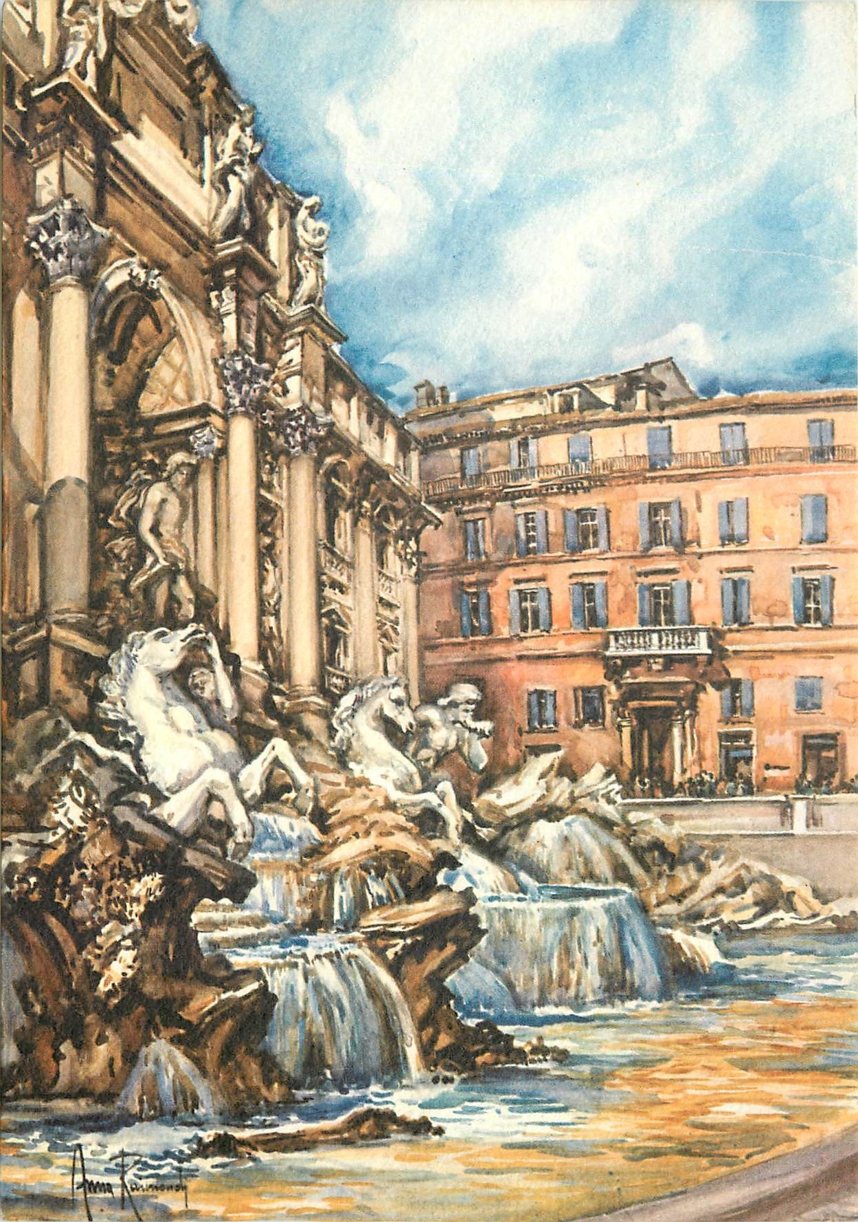 CPM Rome La Fontaine de Trevi 