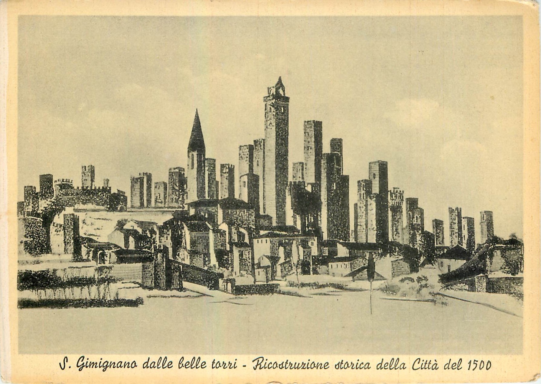 CPM Ricordo della Citta di S Gimignano