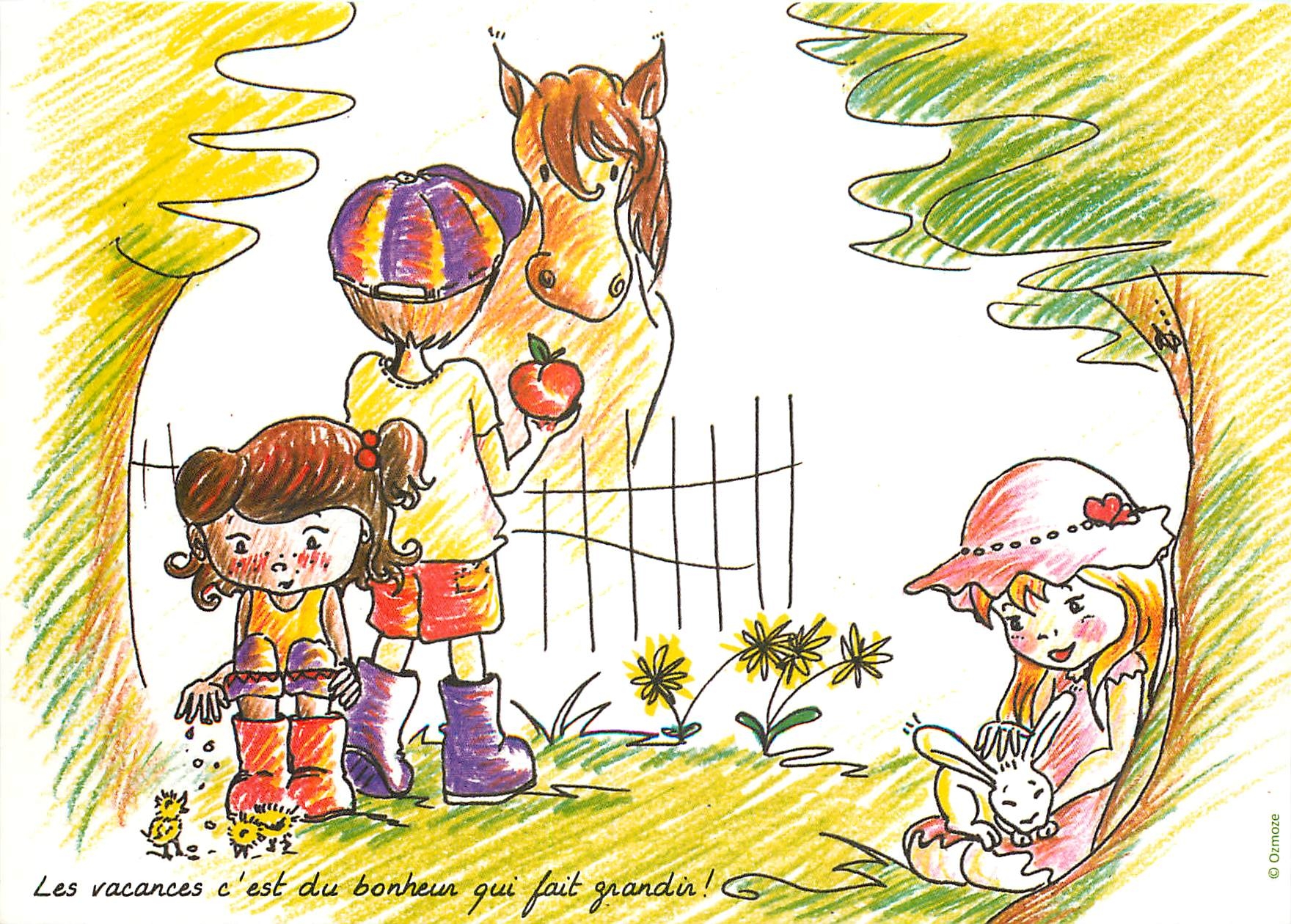 CPM Les Vacances c'est du bonheu qui fait Grandir