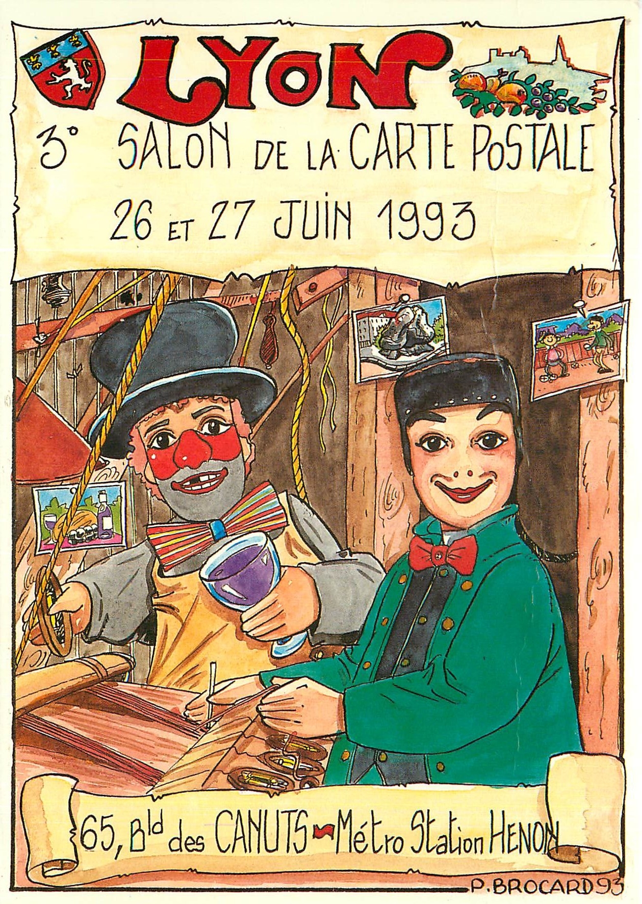 CPM Le Monde des Philatelistes c'est aussi la Carte Postale Guignols Lyon 1966 Bd des Canuts Metro