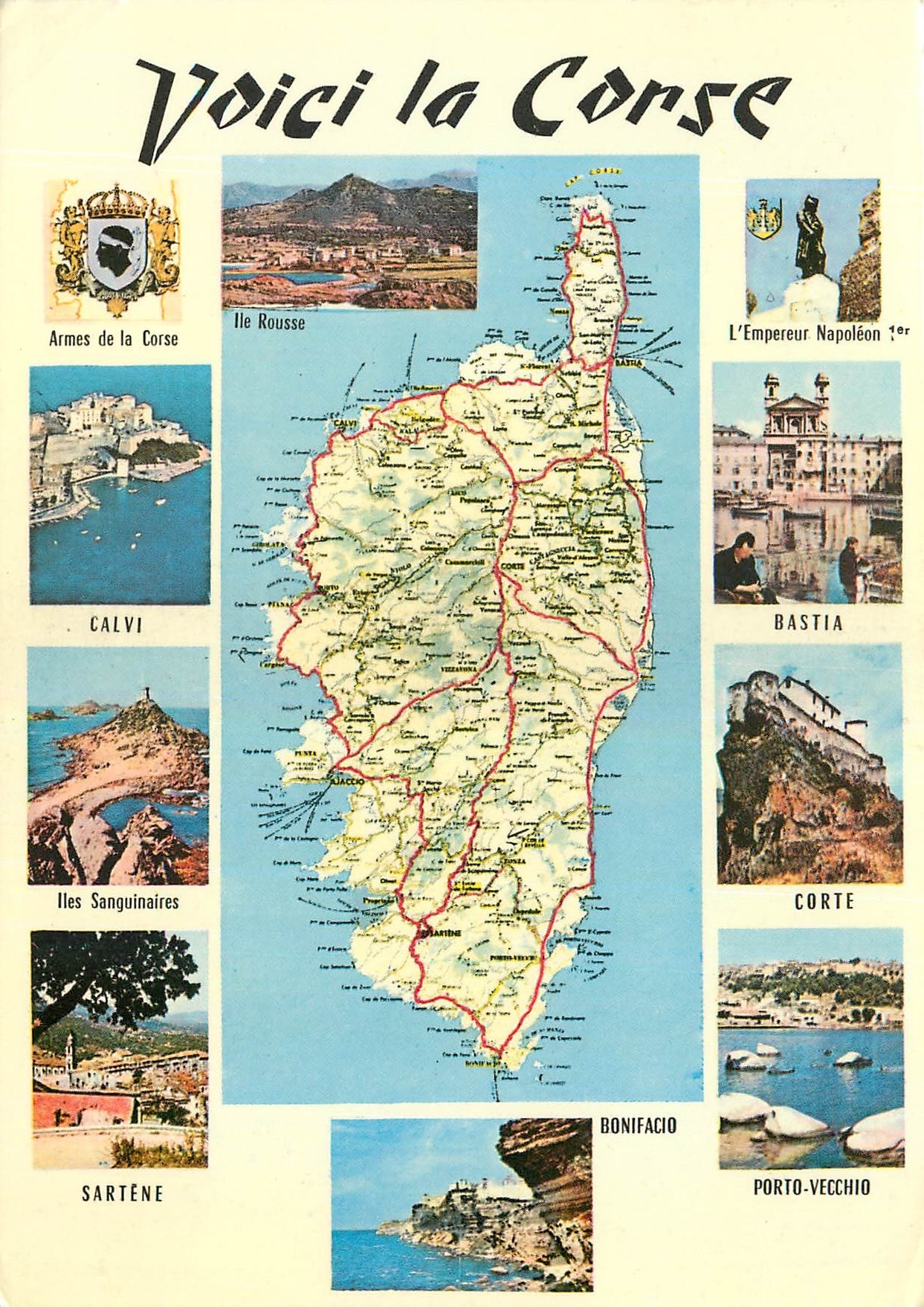 CPM Voici la Corse Calvai Iles Sanguinaires Sartene Empereur Napoleon 1er Bastia Corte Porto Vecchio