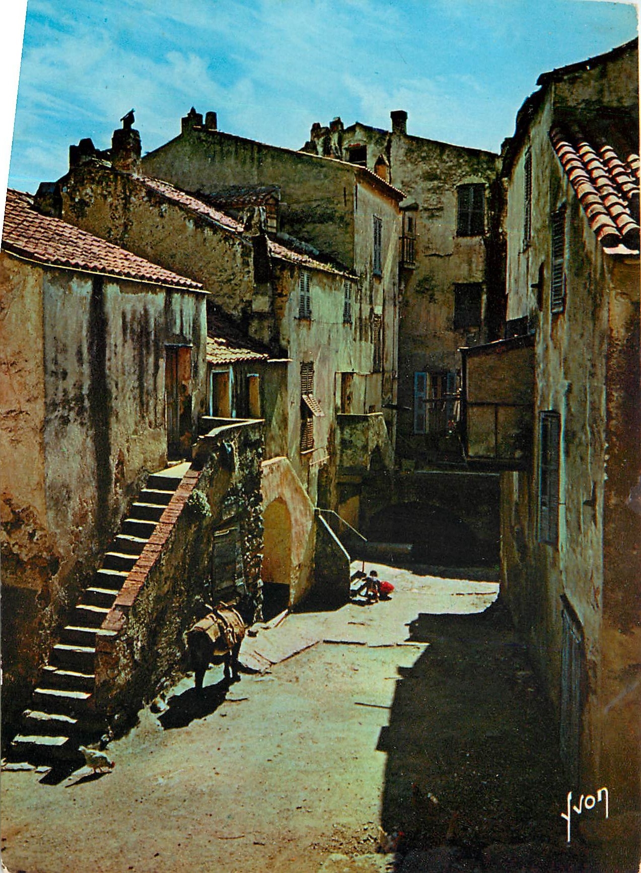 CPM Couleurs et Lumliere de France La Corse oasis de Beaute Calvi Vieilles Maisons dans la Basse vil