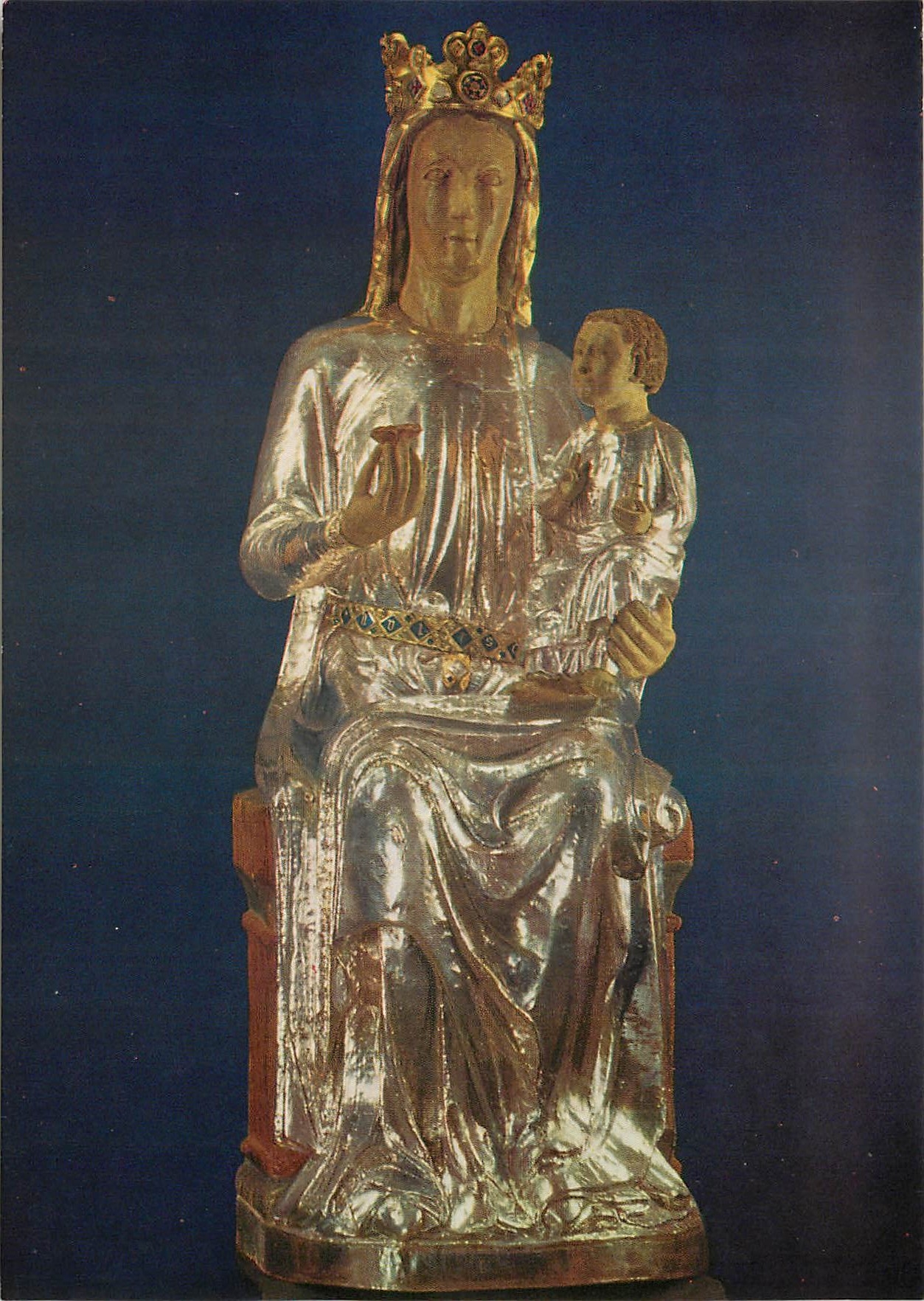 CPM Evron (Mayenne) Basilique N D de l'Epine Vierge de l'Enfant assise