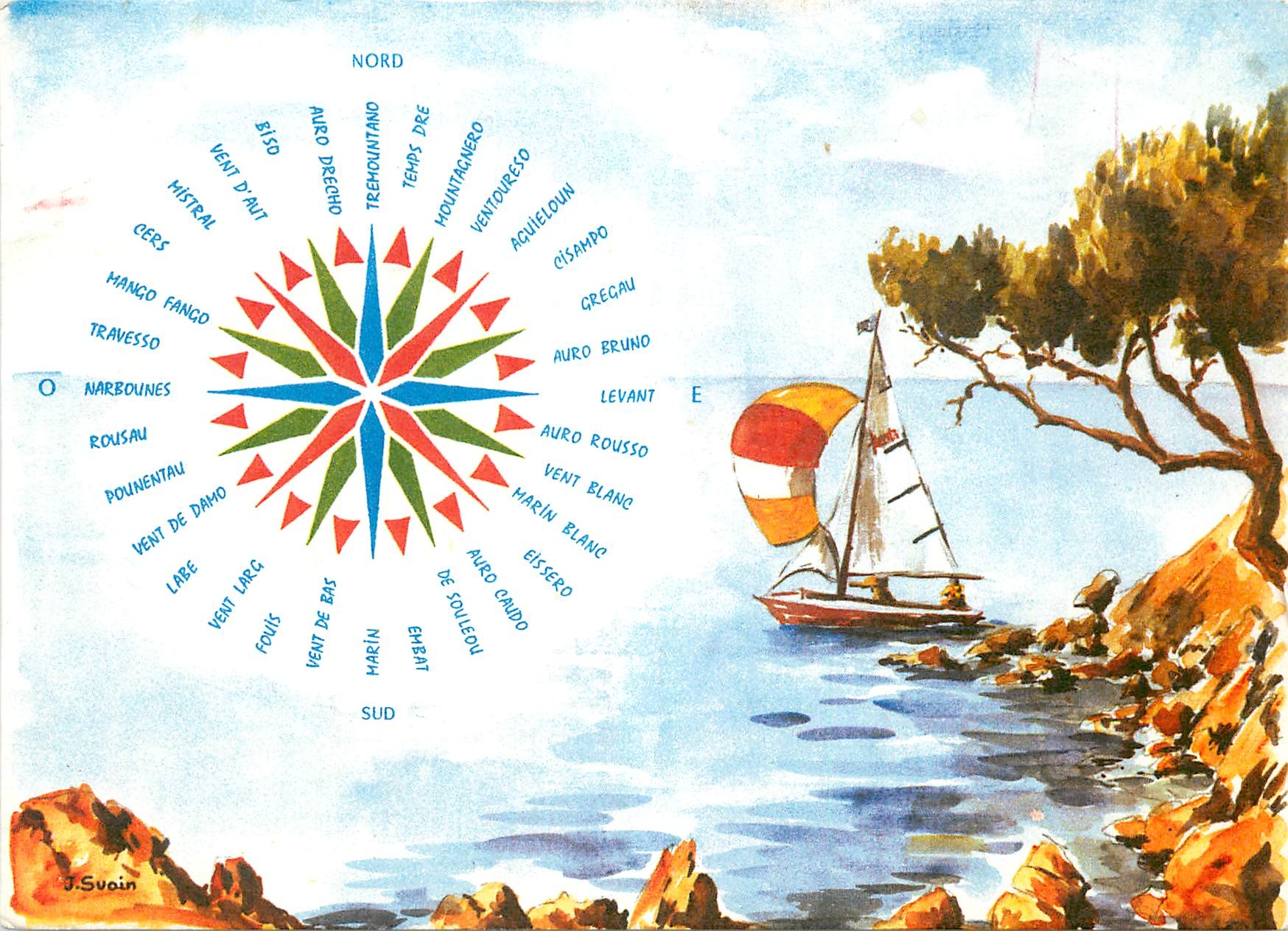 CPM Les Aquarelles de Provence Cote d'Azur la Rose des Vents