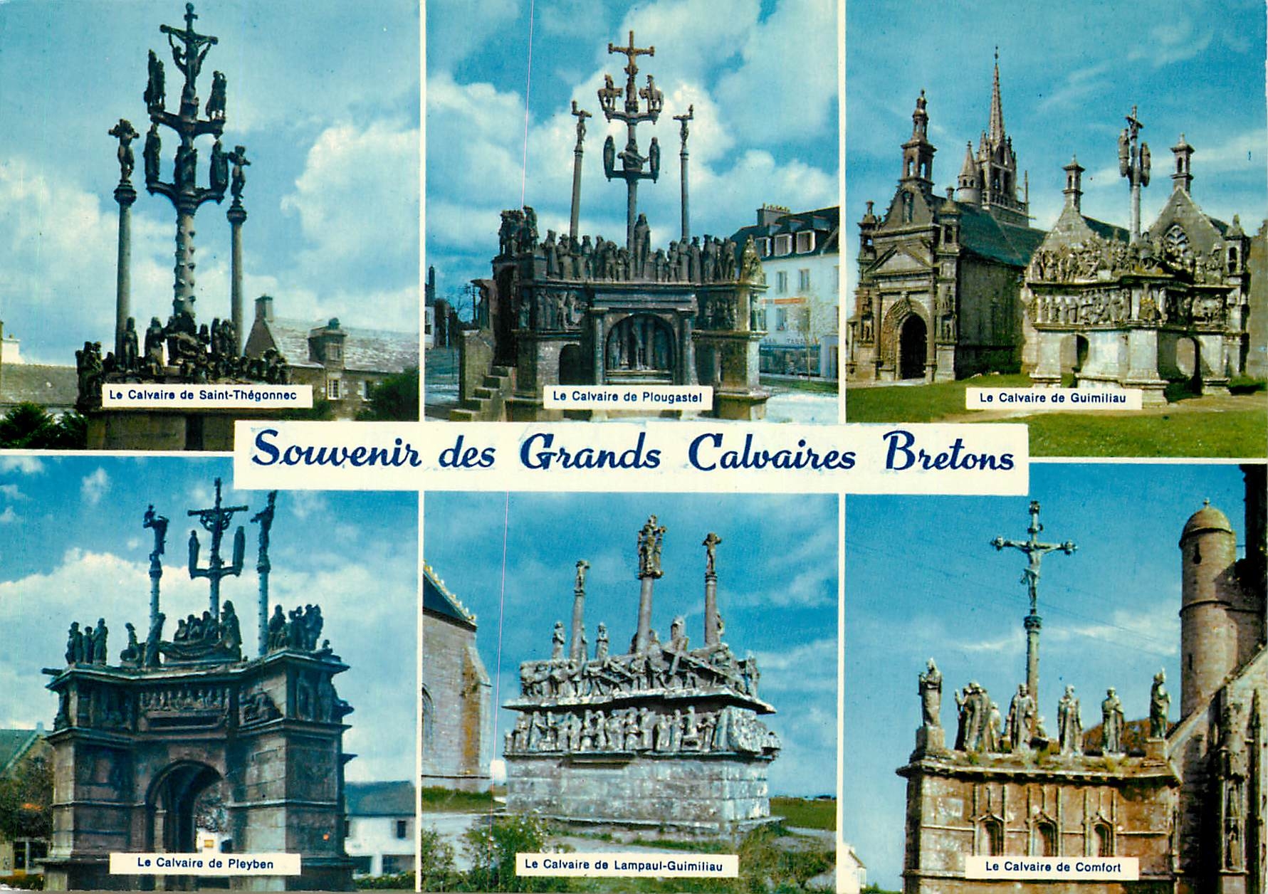 CPM Les Grands Calvaires Bretons Saint Thegonnec Plougastel Guimiliau Pleyben Lampaul Comfort