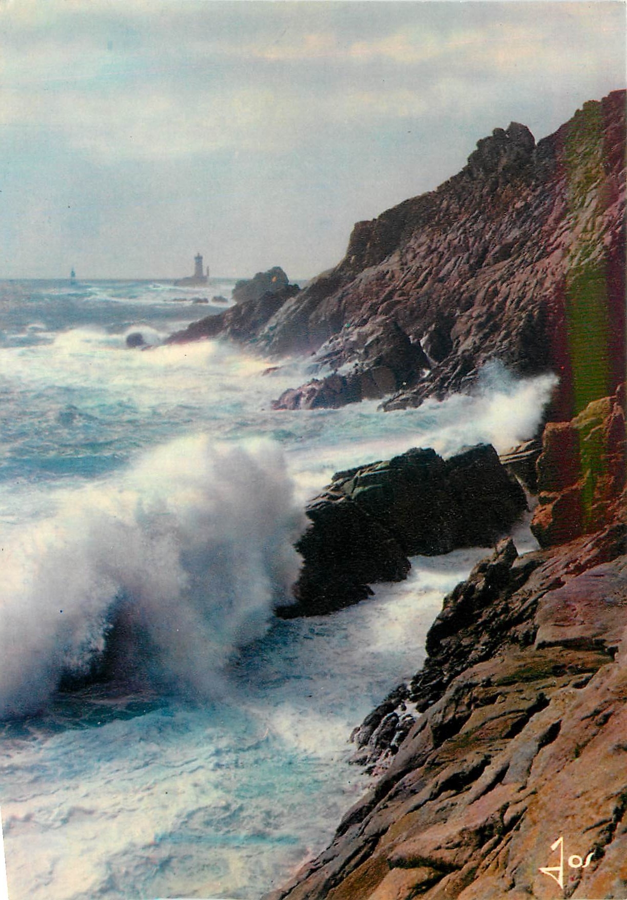 CPM La Bretagne en Couelurs Grosses mer a la Pointe du Raz