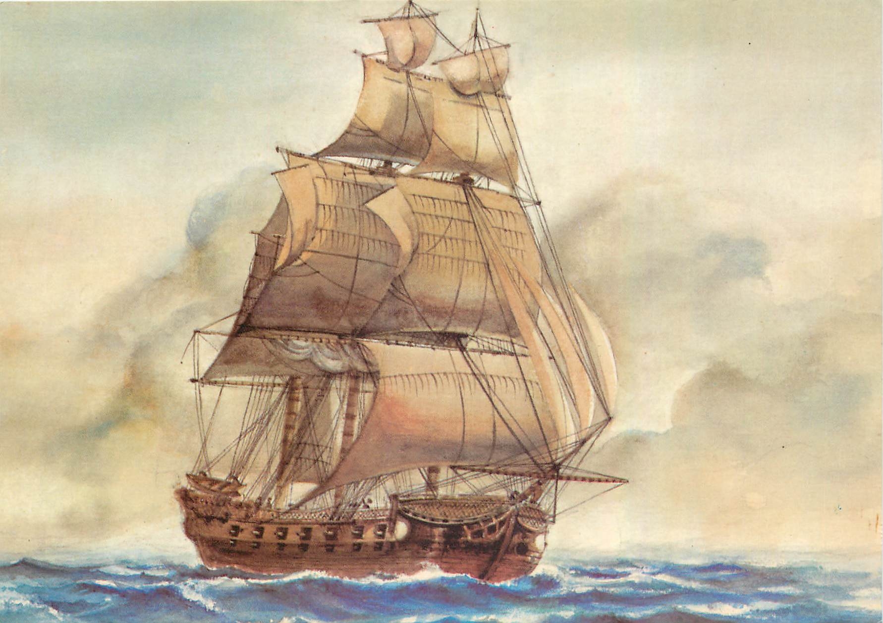 CPM La Confiance Commande par Surcouf (aquarelle de Bernad Louviot) Bateau