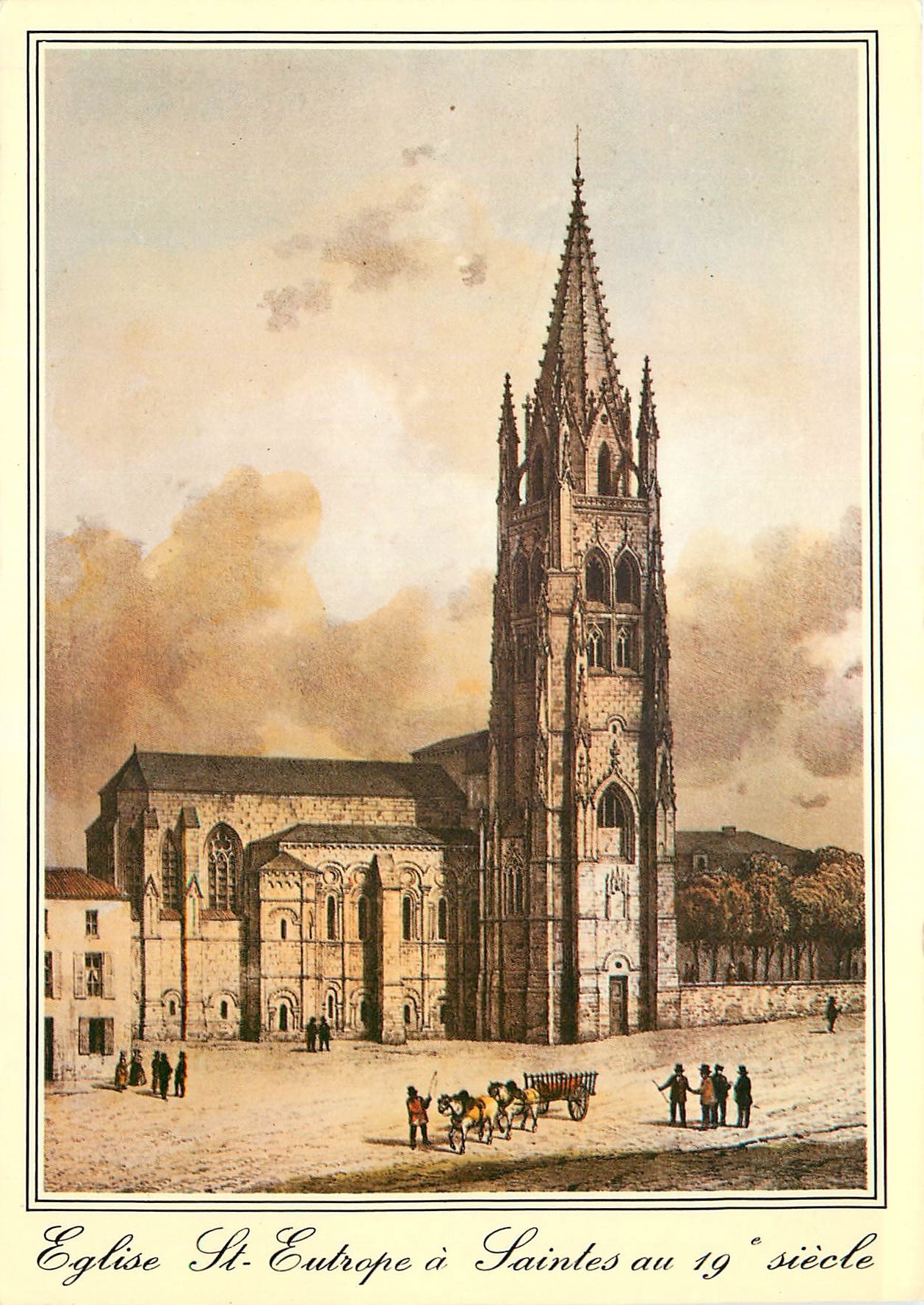 CPM Eglise St Europe a Saintes au 19e s