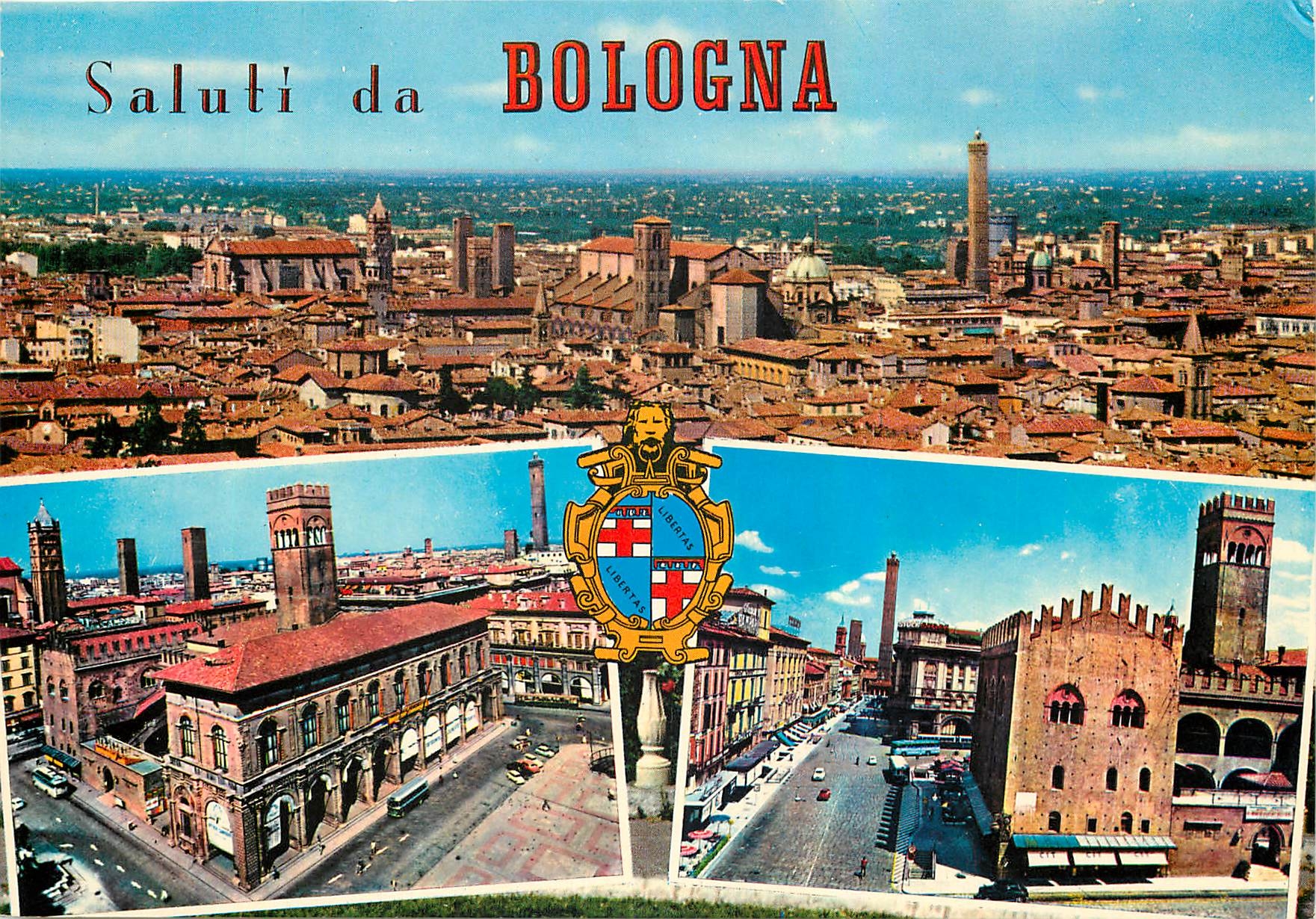 CPM Panorama Piazza Grande e il Palazzo di Re Enzo