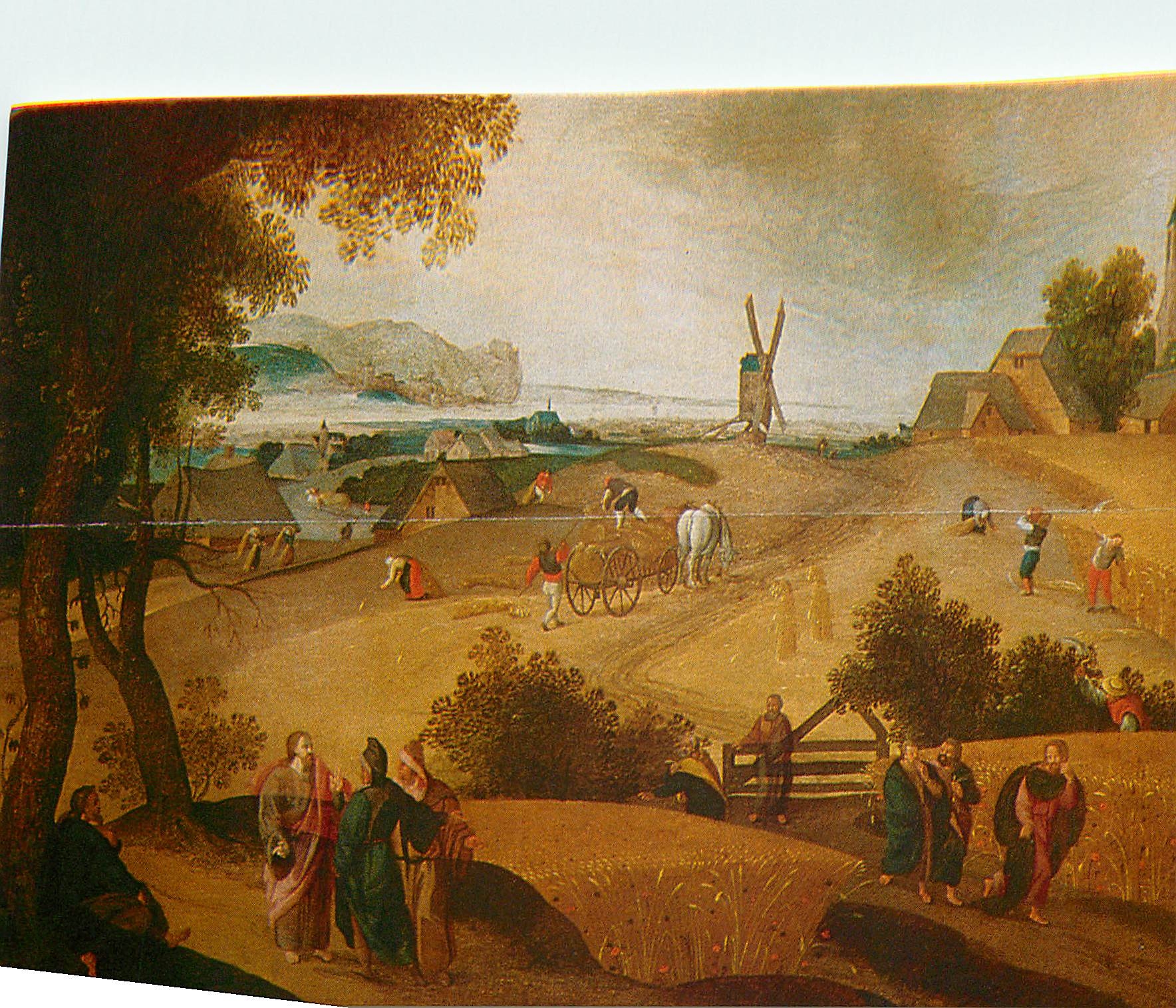 CPM Chapelle N D de Montfaucon d'Abel Grimer Ecole flamande XVIe s aout la Moisson