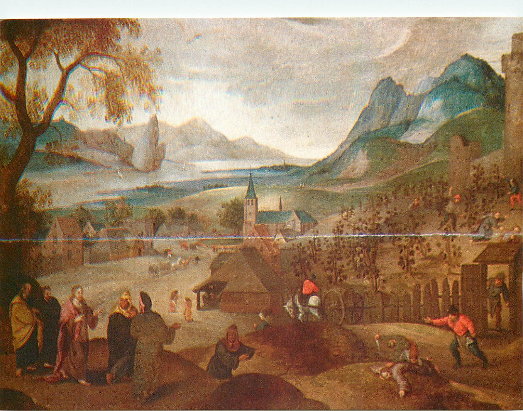 CPM Chapelle N D de Montfaucon d'Abel Grimer Ecole flamande XVIe s oct les vendanges