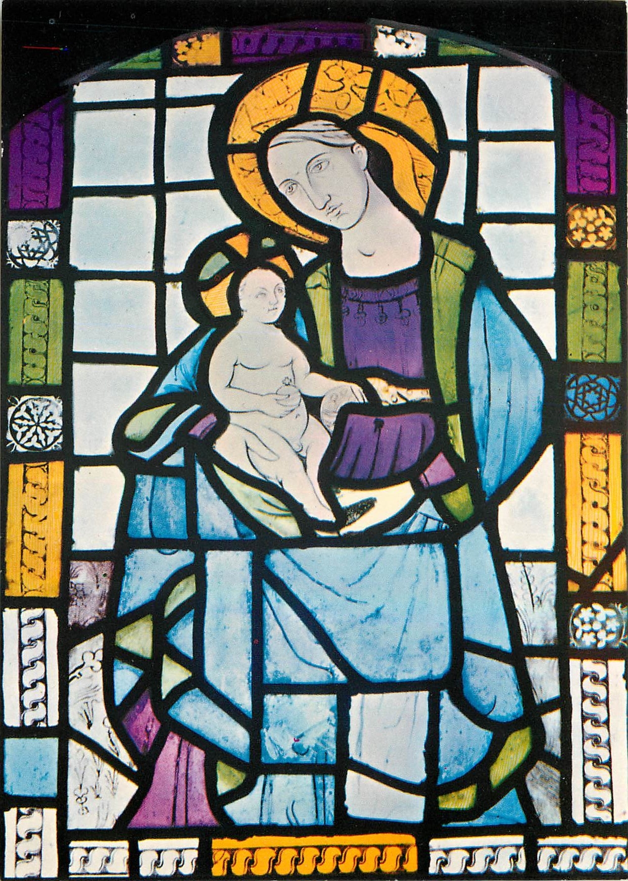 CPM Subiaco Sacro Speco Vitrail du XVe s